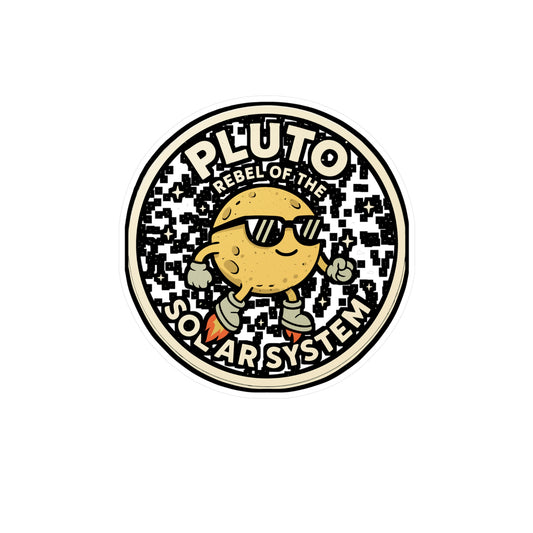 Pluto – Rebel of the Solar System Sticker for Laptop, Water Bottle & Space Lover Gifts