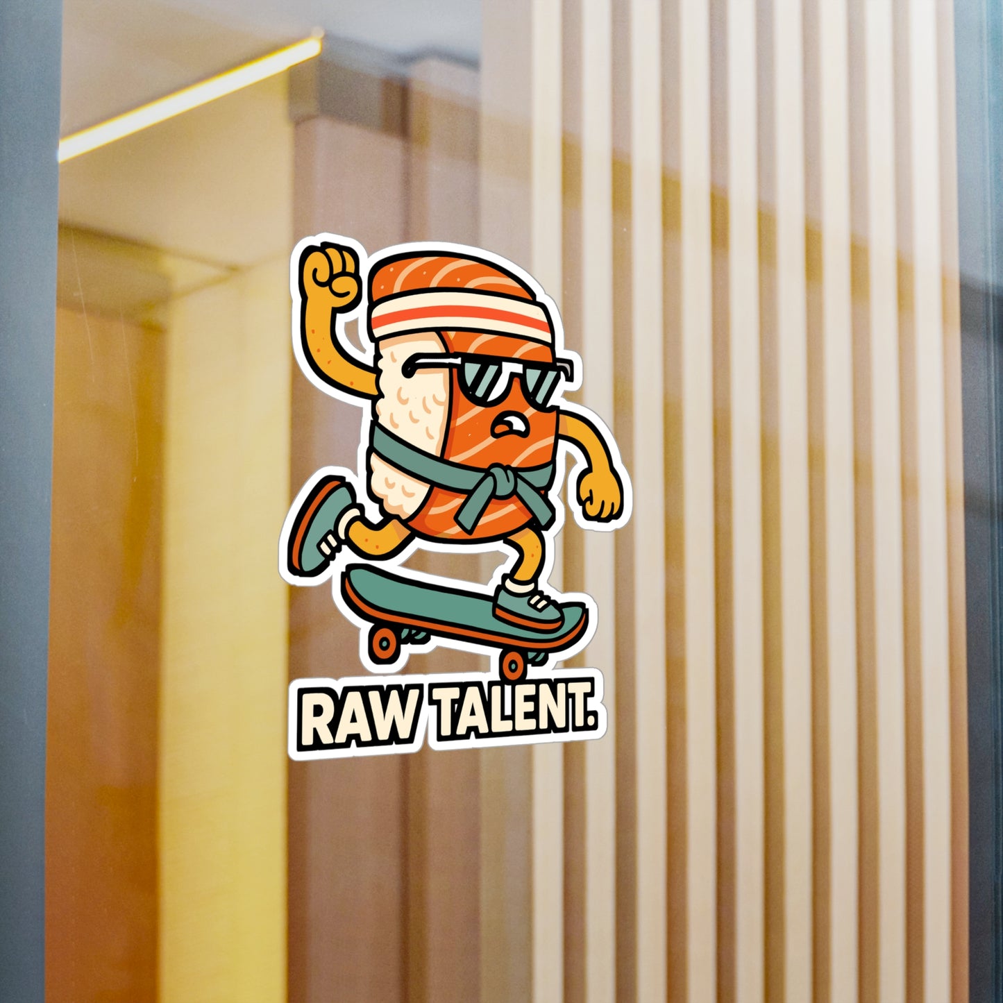 Raw talent - Skateboard Sticker for Laptop, Water Bottle, Gift for Skaters, Teens & Street Sports Fans