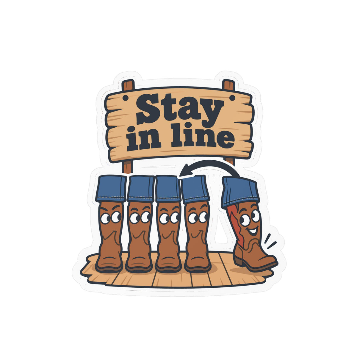 Line Dance Sticker - Stay in Line Design for Country Dancers, Western Decals for Laptop and Water Bottle