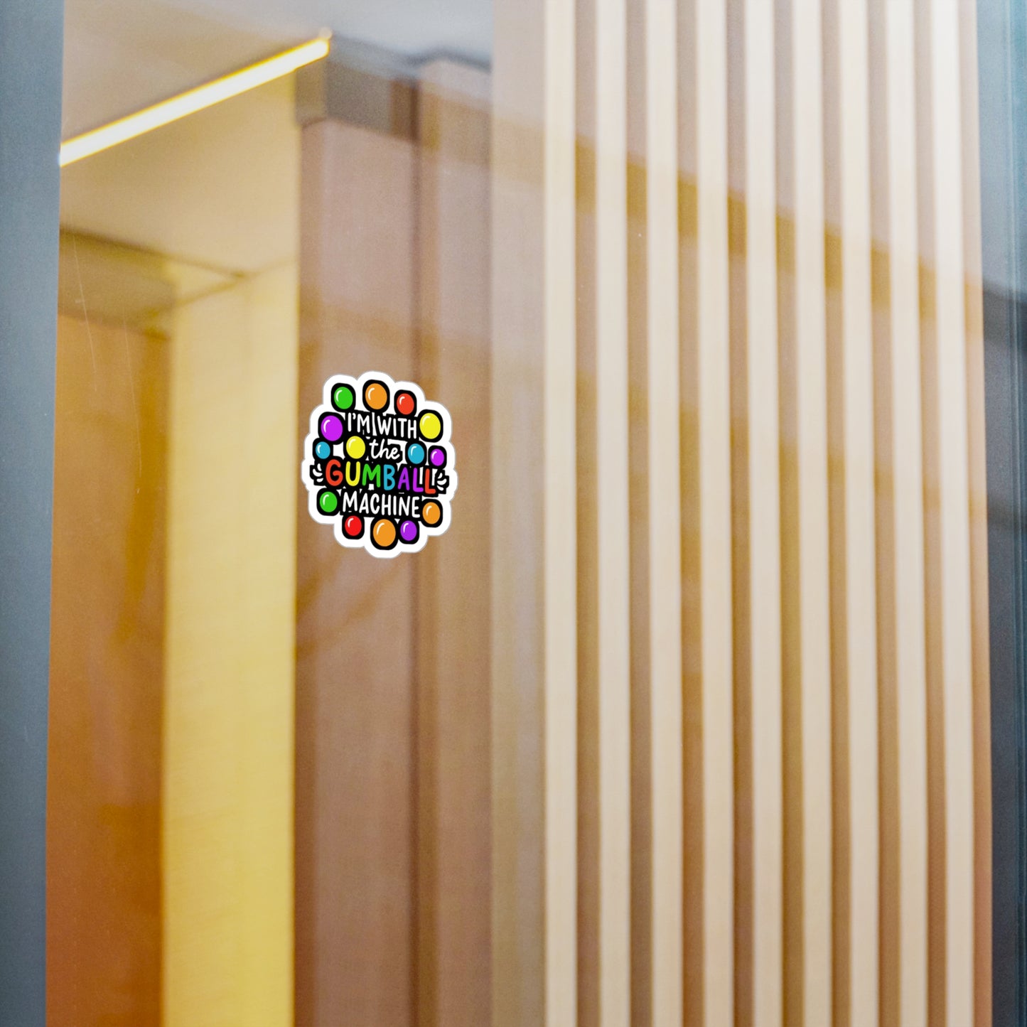 I'm With The Gumball Machine | Pinball Sticker | Retro Decals | Vintage Laptop Sticker | Pinball Gift | Retro Gift