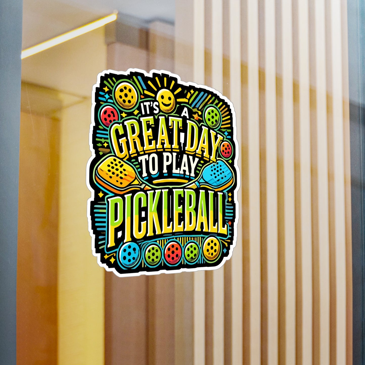 It's a Great Day To Play Pickleball - Pickleball Sticker for Laptop Sticker. Water Bottle Sticker, Vinyl Dink Decal - Pickleball Gift