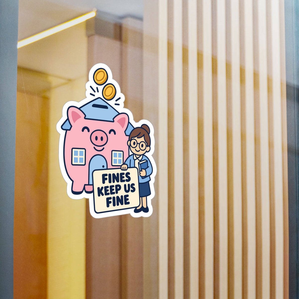 Librarian Sticker - Fines Keep Us Fine, Fabulous Magical Unicorn Decals for Laptop and Water Bottle