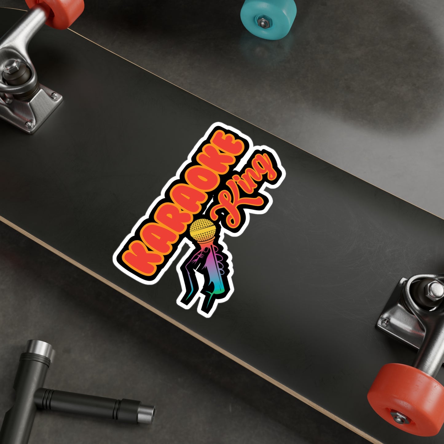 Karaoke King - Karaoke Sticker for Laptop Sticker. Water Bottle Sticker, Vinyl Karaoke party Decal - Karaoke Gift