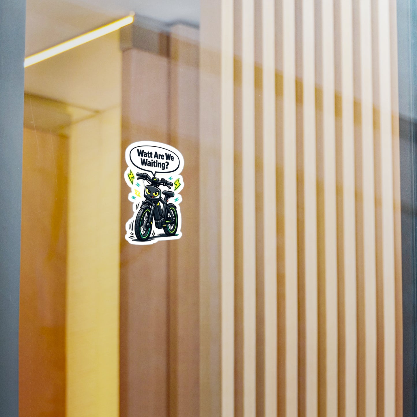 E-Bike Sticker Watt Are We Waiting? Funny Electric Bike Decals, Waterproof Vinyl for Laptop, Water Bottle, E Cycling E Cyclist
