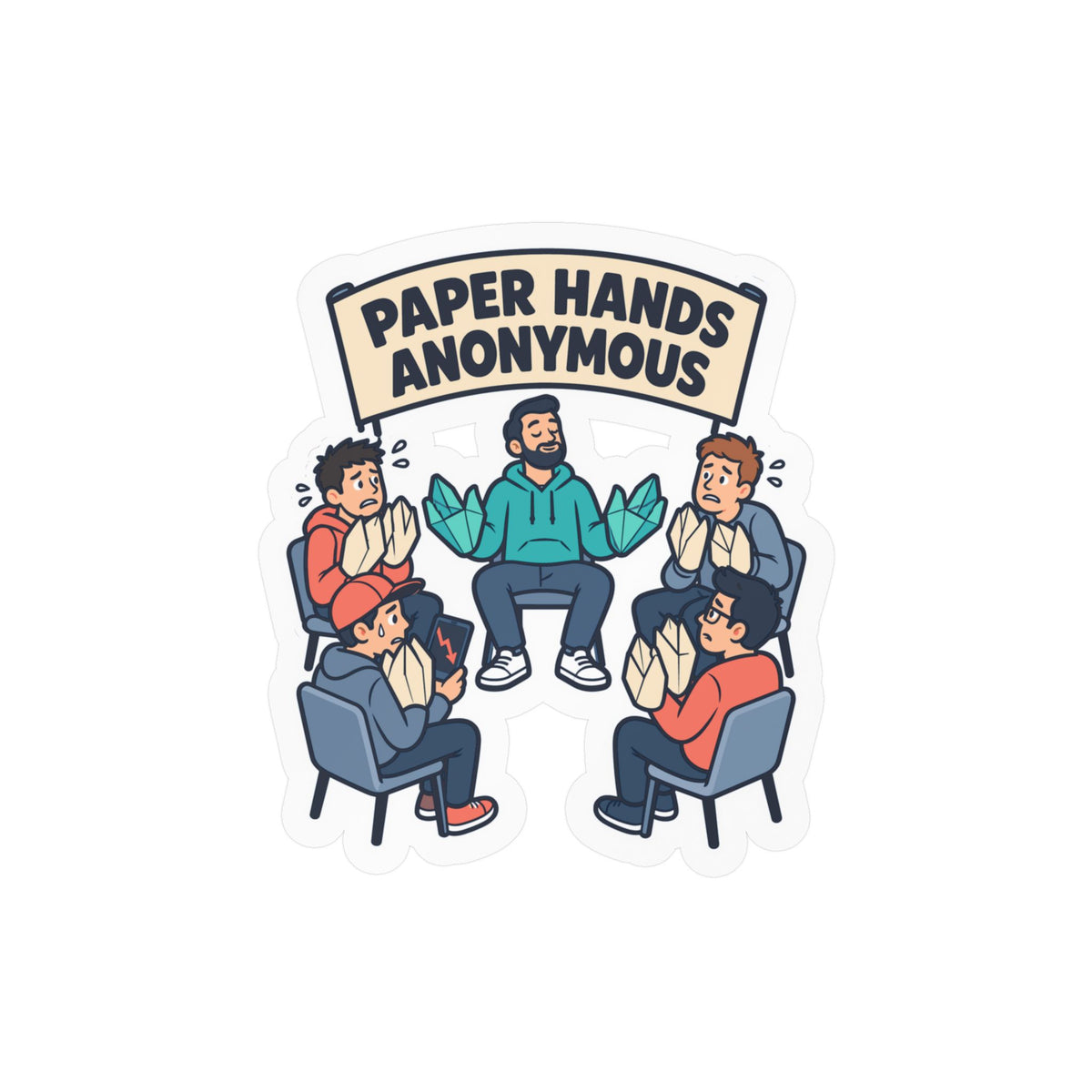 Day Trading Sticker - Paper Hands Anonymous Decals for the Stock Market and Forex Trader, Laptop or Water Bottle