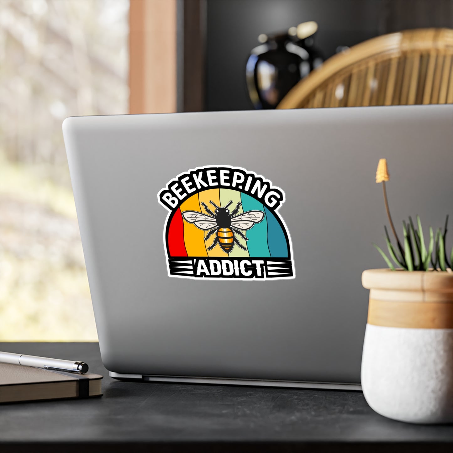 Beekeeping Addict - Beekeeping Sticker for Laptop Sticker. Water Bottle Sticker, Vinyl Brood Decal - Beekeeping Gift