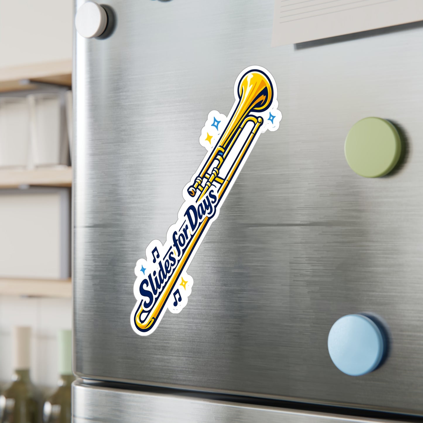 Marching Band Sticker "Slides for Days" Waterproof Vinyl Decals for Laptop & Water Bottle, Drummer, Band Director, Mellophone