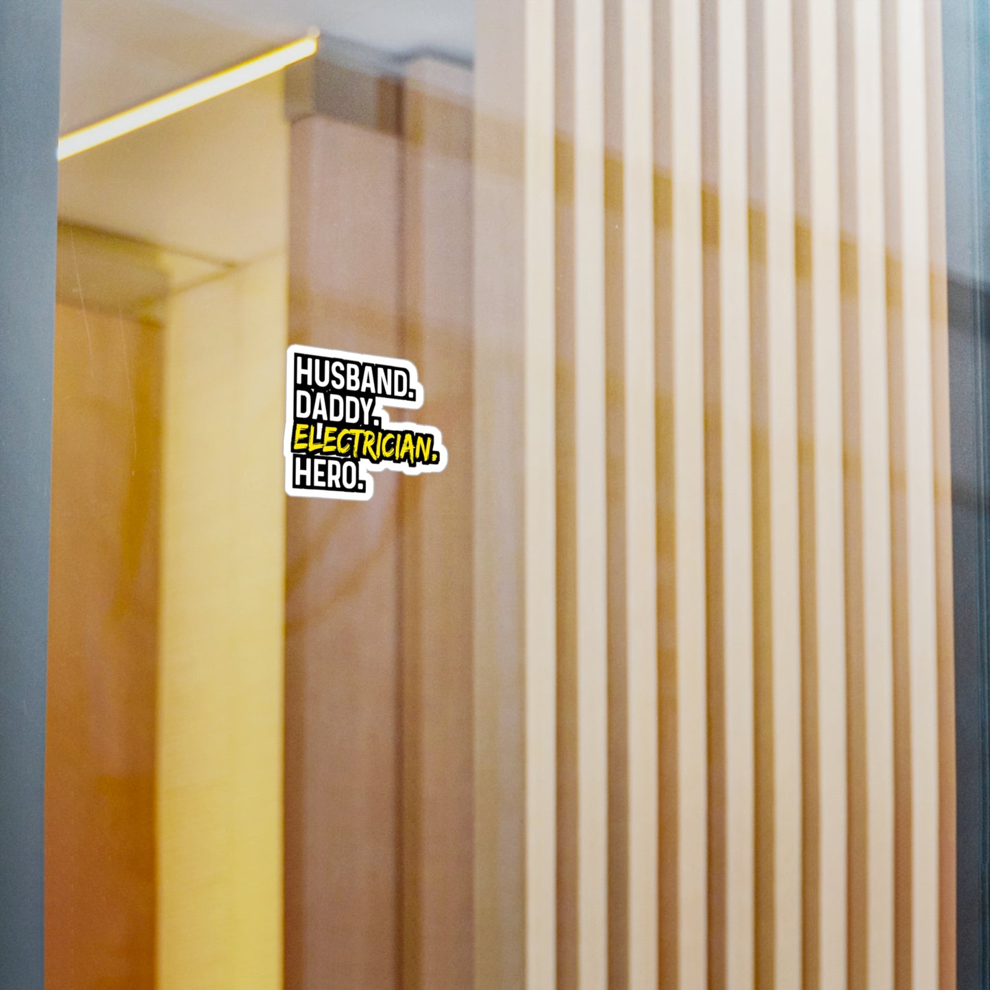 Husband Daddy Electricia Hero - Electrician Sticker for Wall, Laptop, Window, Truck, Car Electrician Gift Vinyl Stripper Decal Sticker