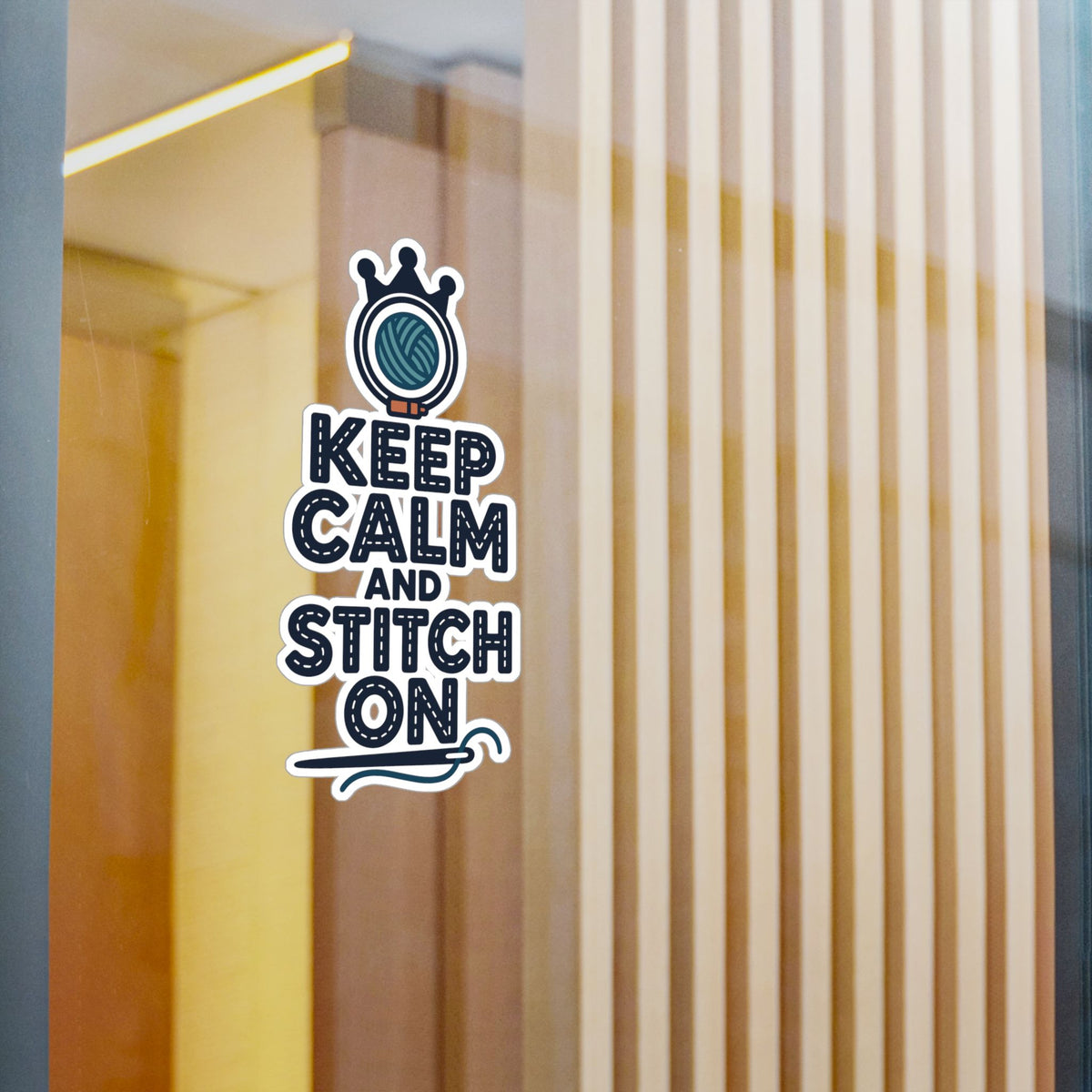 Embroidery Sticker - Keep Calm And Stitch On - Needlework Decals for Crafting and Stitching Fans, Laptop or Water Bottle