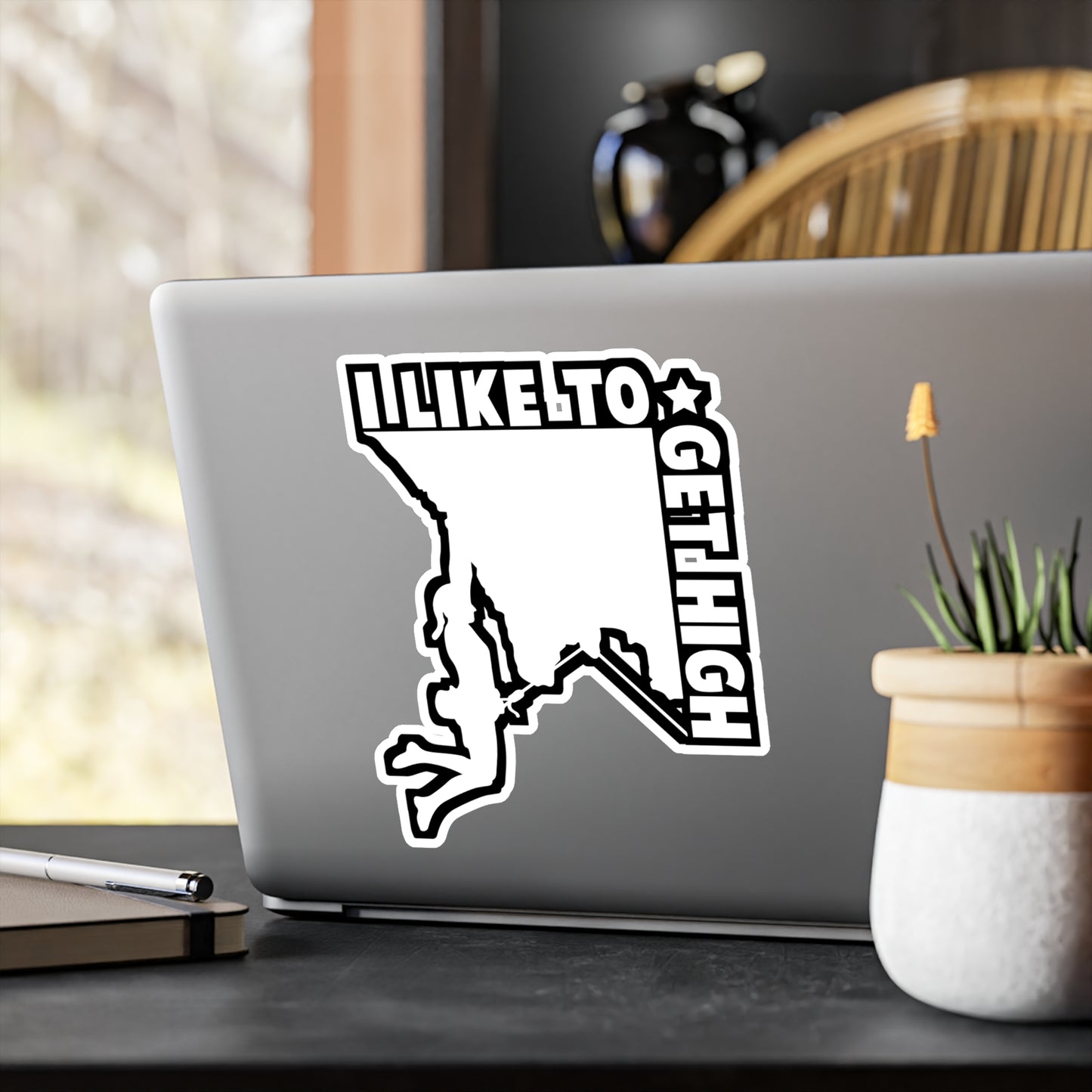 I Like To Get High - Climbing Sticker for Laptop Sticker. Water Bottle Sticker, Vinyl Bouldering Decal - Climbing Gift
