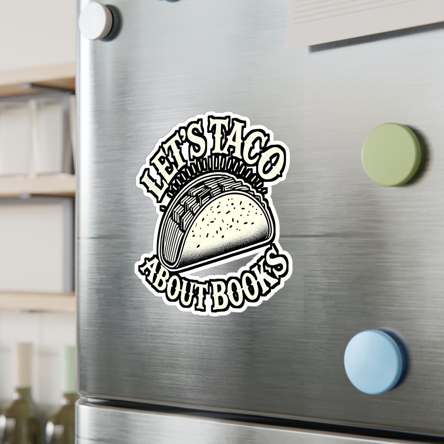 Let's Taco About Books – Funny Reading Sticker for Laptop, Car Window & Water Bottle | Book Lover Vinyl Decal Gift