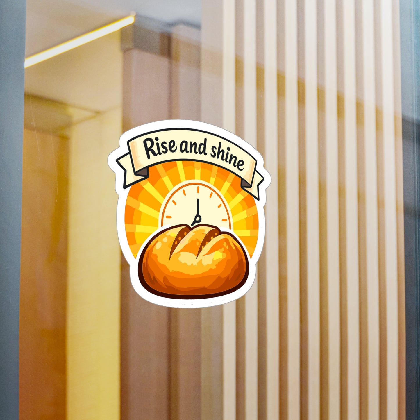 Baking Sticker Rise and Shine Sourdough Baker Decals Waterproof Vinyl for Laptop Water Bottle Funny Soggy Bread Design