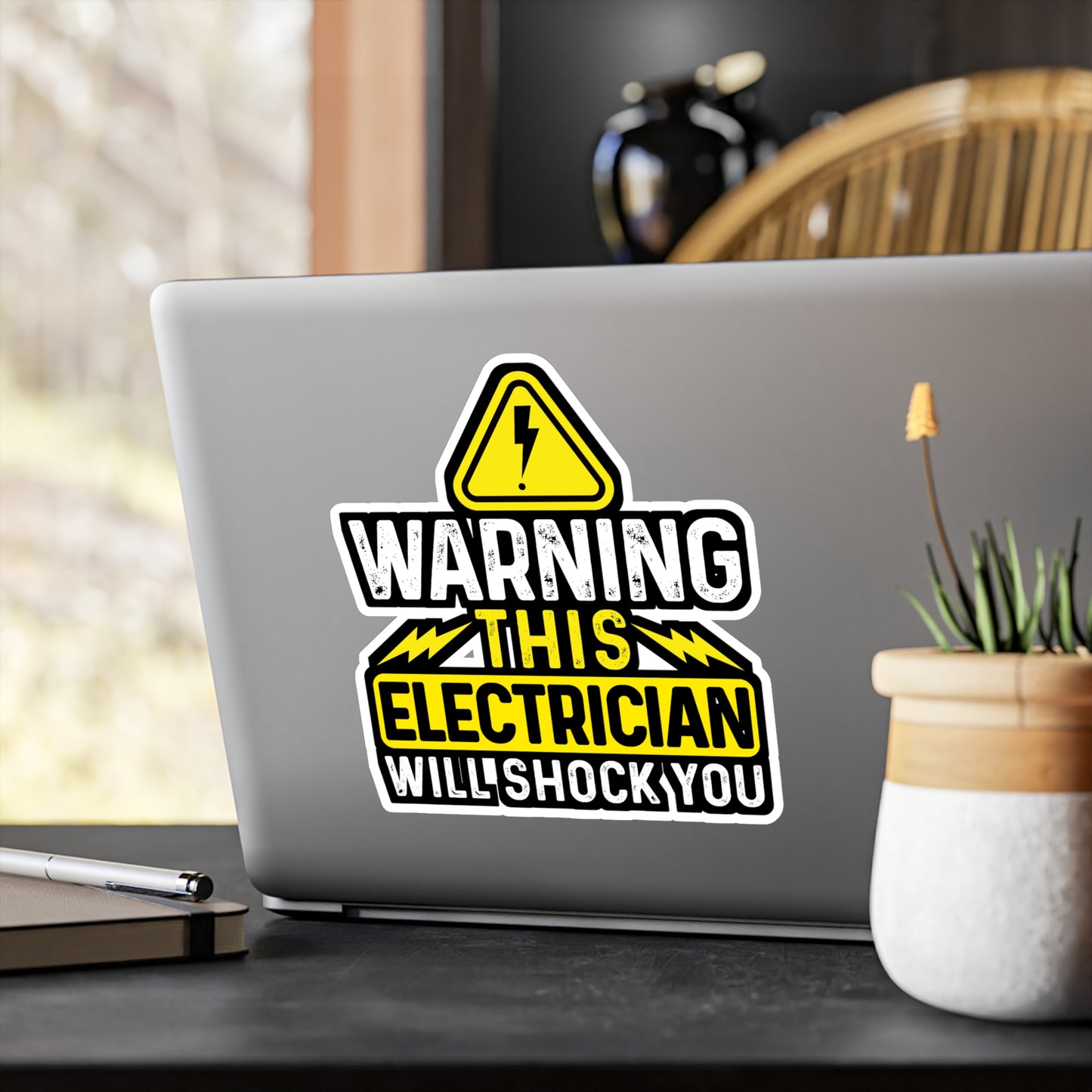 Warning This Electrician Will Shock You - Electrician Sticker for Wall, Laptop, Window, Truck, Car Electrician Gift Vinyl Stripper Decal Sticker