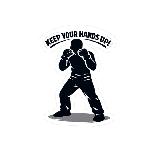 Krav Maga Sticker "Keep Your Hands Up!" Waterproof Vinyl Decals for Laptop, Water Bottle – Martial Arts Self Defense Fitness Gear