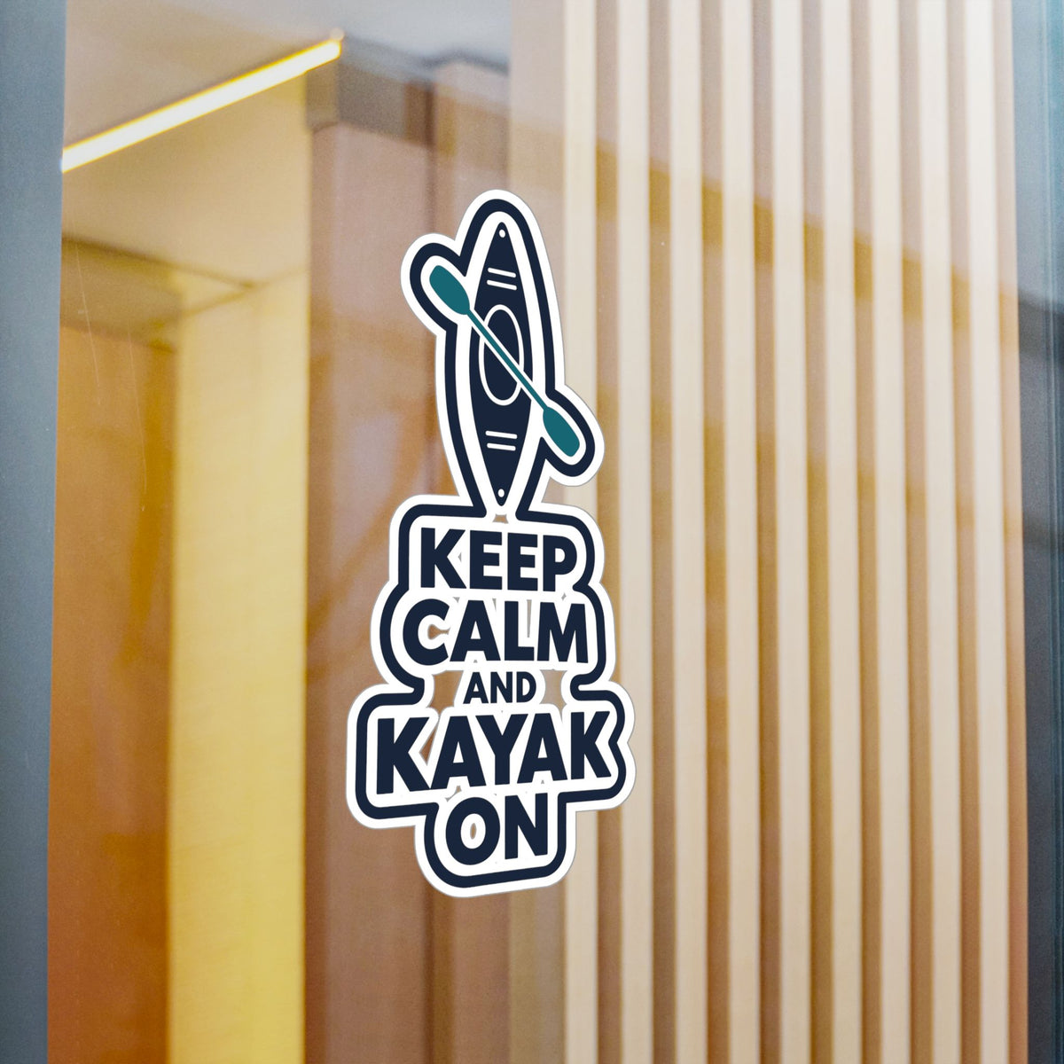 Kayak Sticker - Keep Calm and Kayak On, Kayaking and Rowing Decals for Laptop or Water Bottle