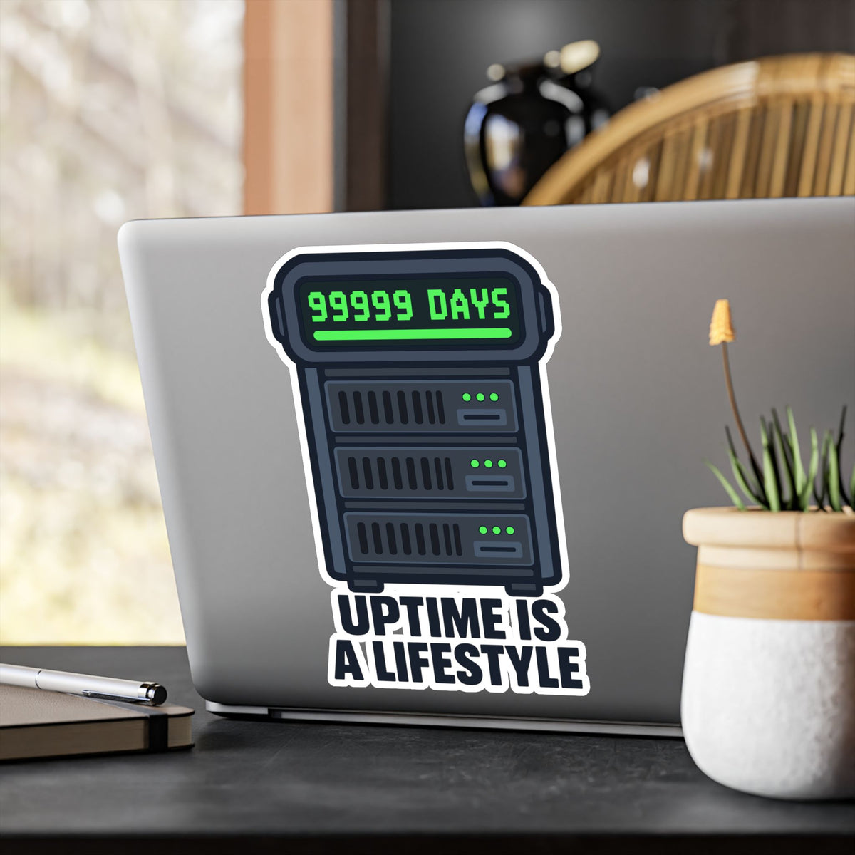 Server Sticker – Uptime Is A Lifestyle Design, Decals for Server Rack, Laptop or Fitness Tracker