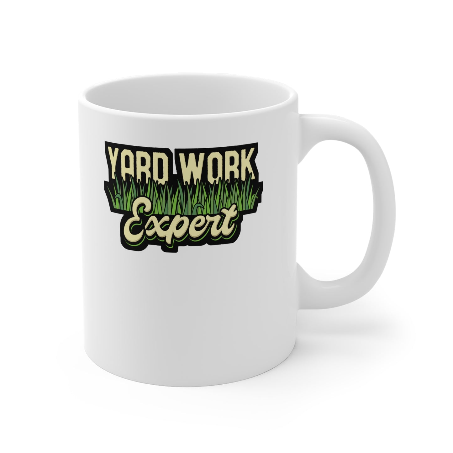 Yard Work Expert Lawn Mower - Lawn-mower Mug for Coffee 11oz. Lawn-mower Cup, White ceramic, Lawn-care Mug - Lawn-mower Gift