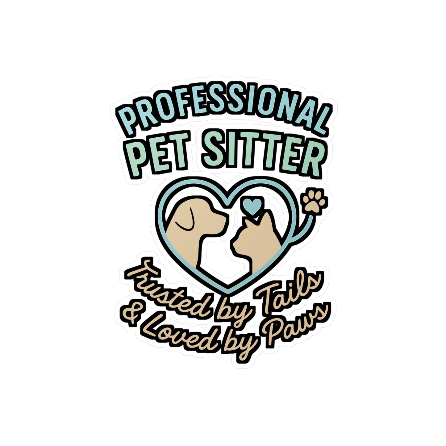 Professional Pet Sitter – Sticker for Laptop, Water Bottle & Animal Lover Gifts