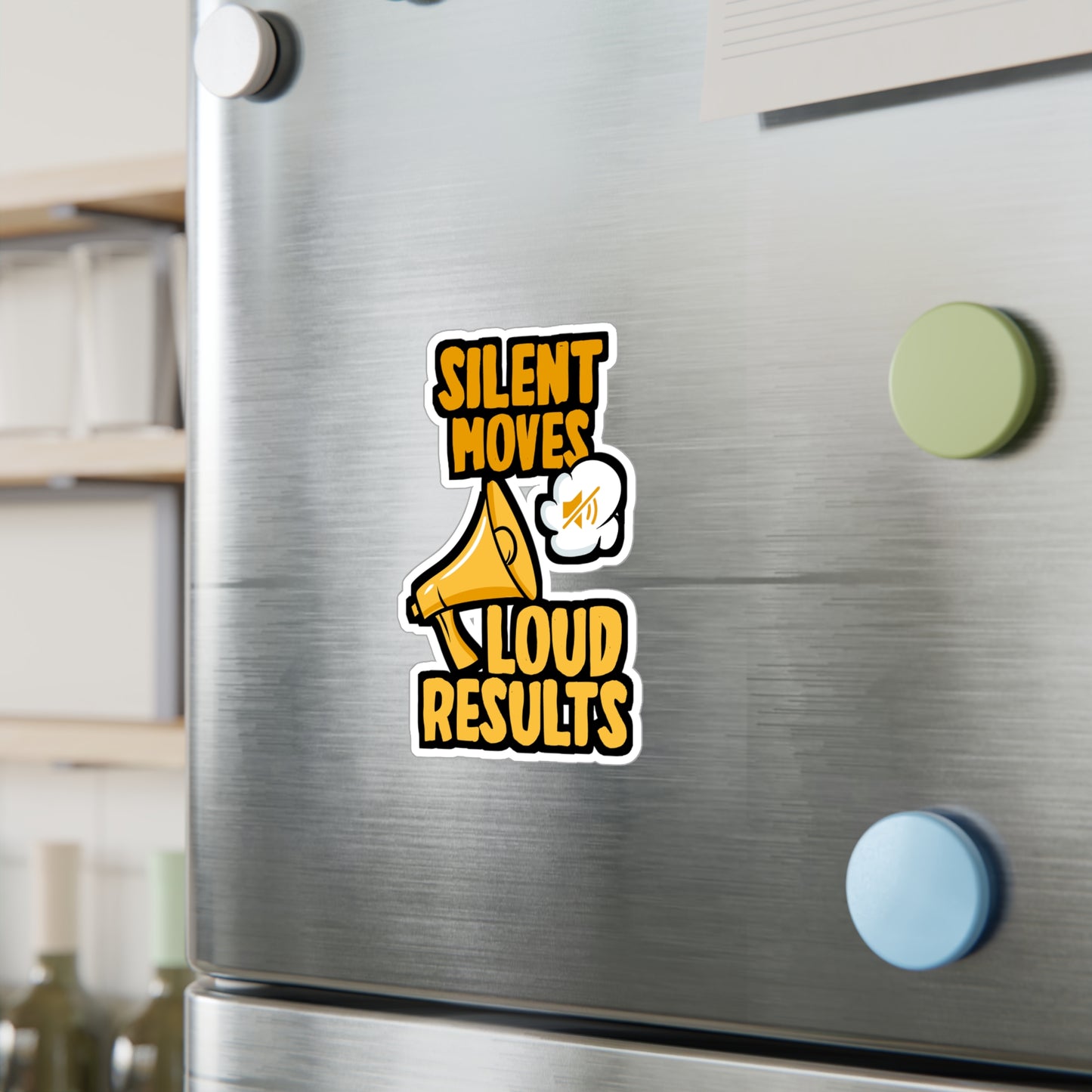 Silent Moves Loud Results - Motivation Sticker for Laptop Sticker. Water Bottle Sticker, Vinyl Silent Decal - Motivation Gift