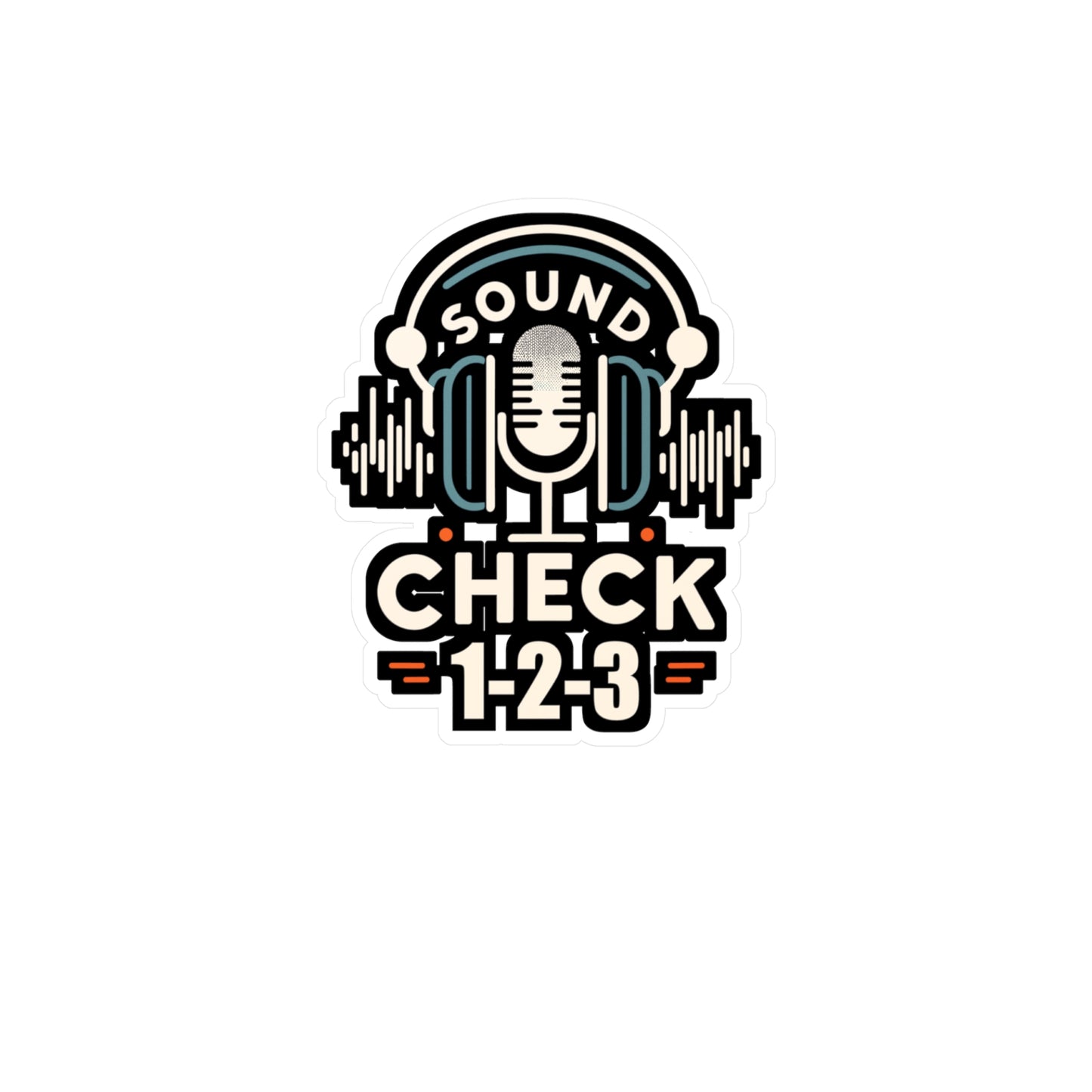 Sound check, 1-2-3 - Audio-engineer Sticker for Car Laptop Sticker. Water Bottle Sticker, Vinyl Monitor Decal - Audio-engineer Gift