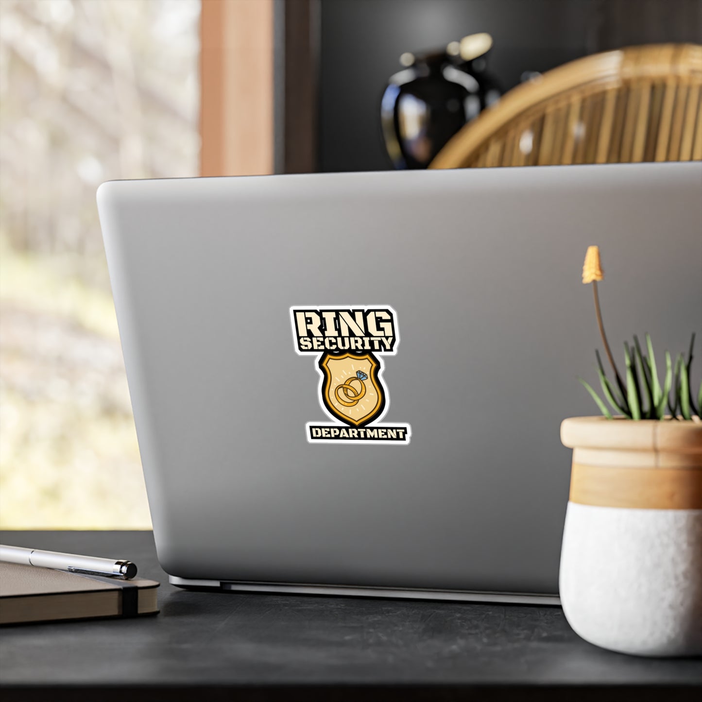 Ring Security Department - Ring-bearer Sticker for Laptop Sticker. Water Bottle Sticker, Vinyl Excavator Decal - Ring-bearer Gift