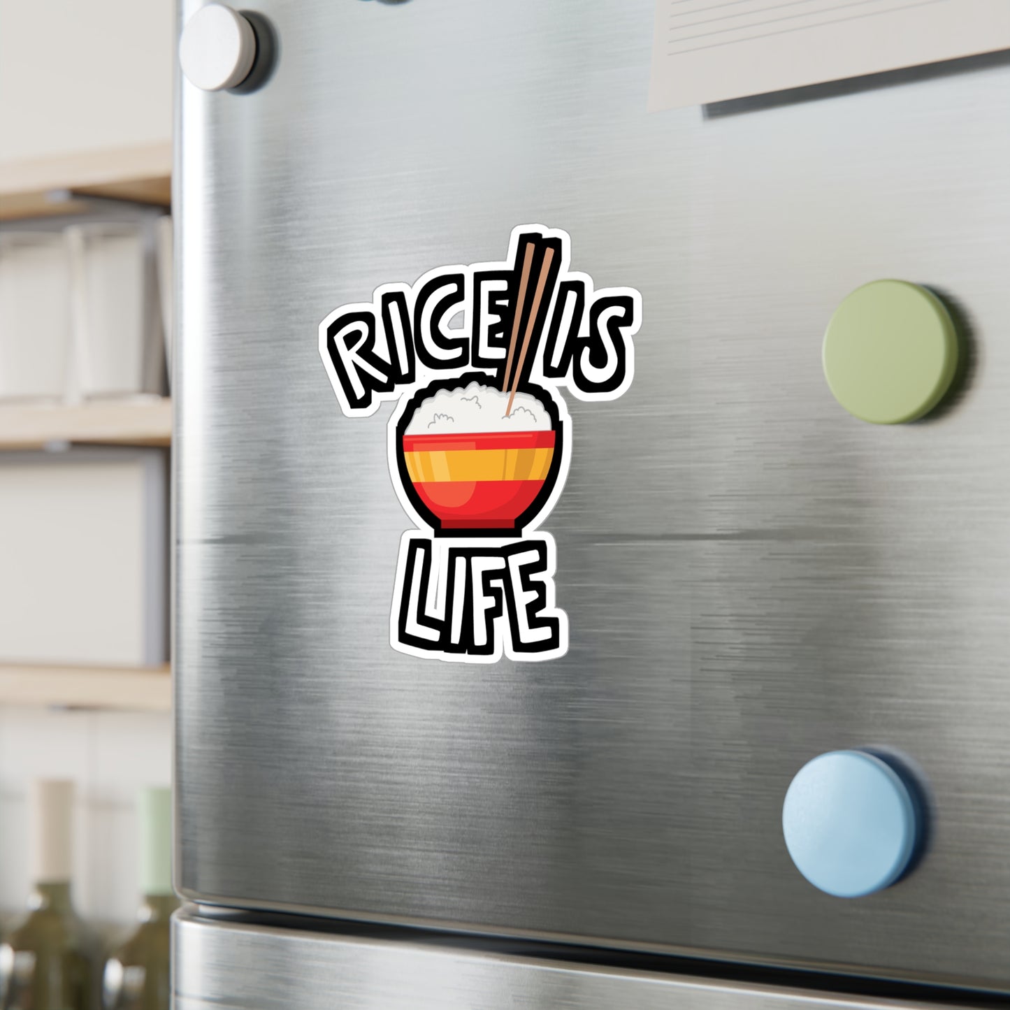 Rice is Life - Japanese Sticker for Wall, Laptop, Window, Truck, Car Japanese Gift Vinyl Food Decal Sticker