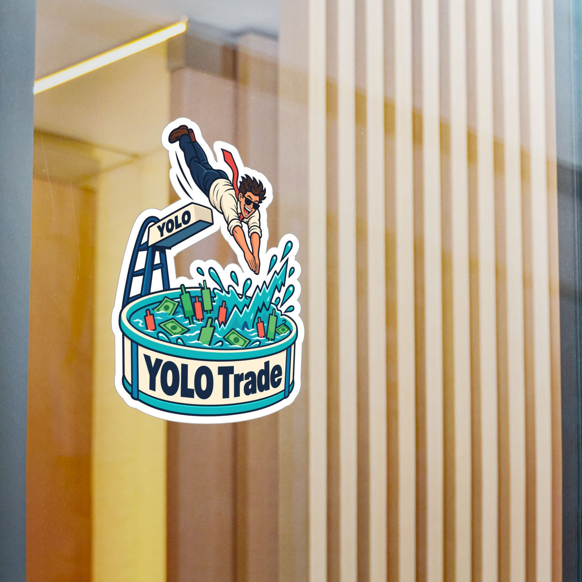 Day Trading Sticker - YOLO Trade Design for the Stock Market and Forex Trader, Laptop and Water Bottle Decals