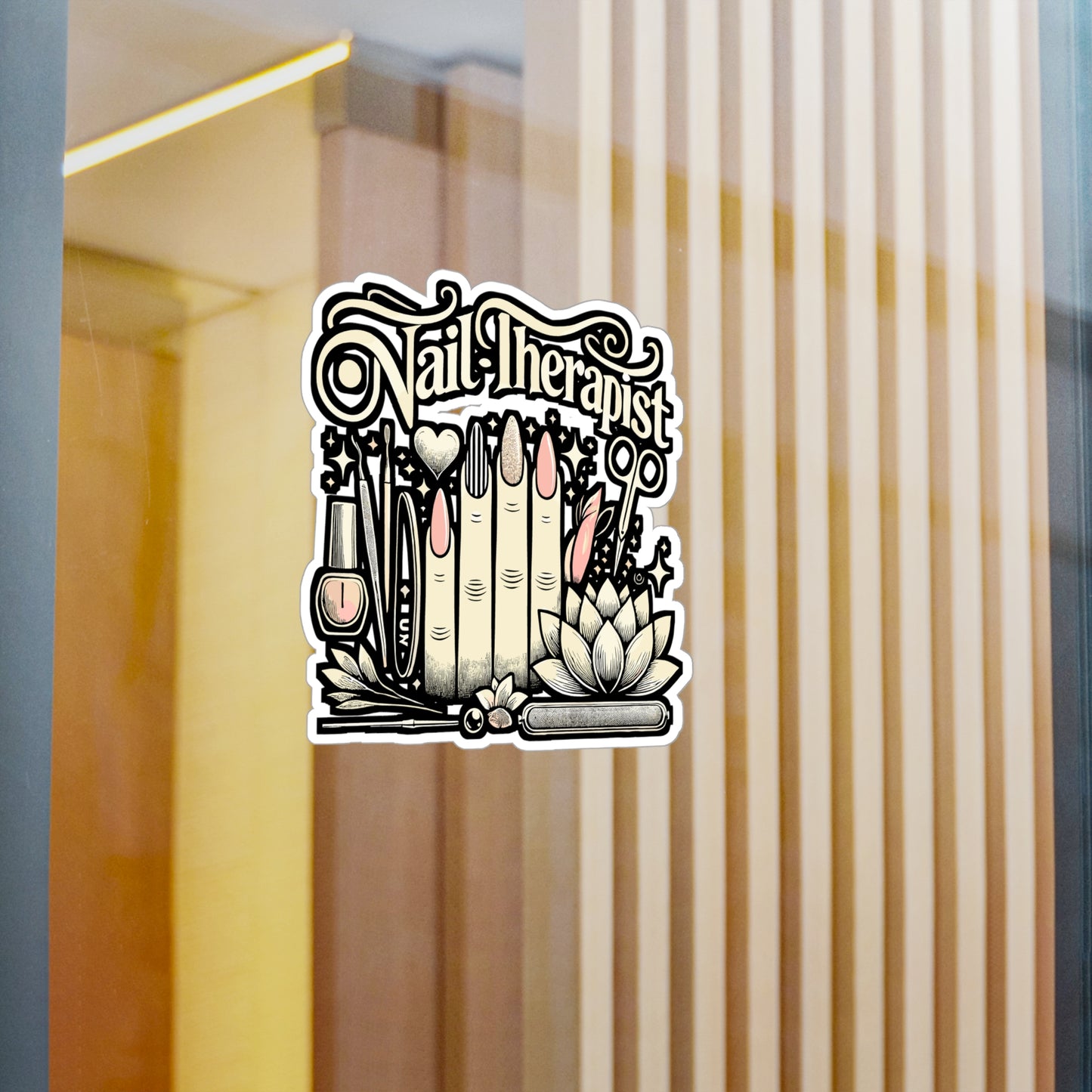 Nail Therapist Vinyl Sticker for Car Window, Laptop & Water Bottle | Manicure Decal, Cosmetologist Gift for Nail Lovers