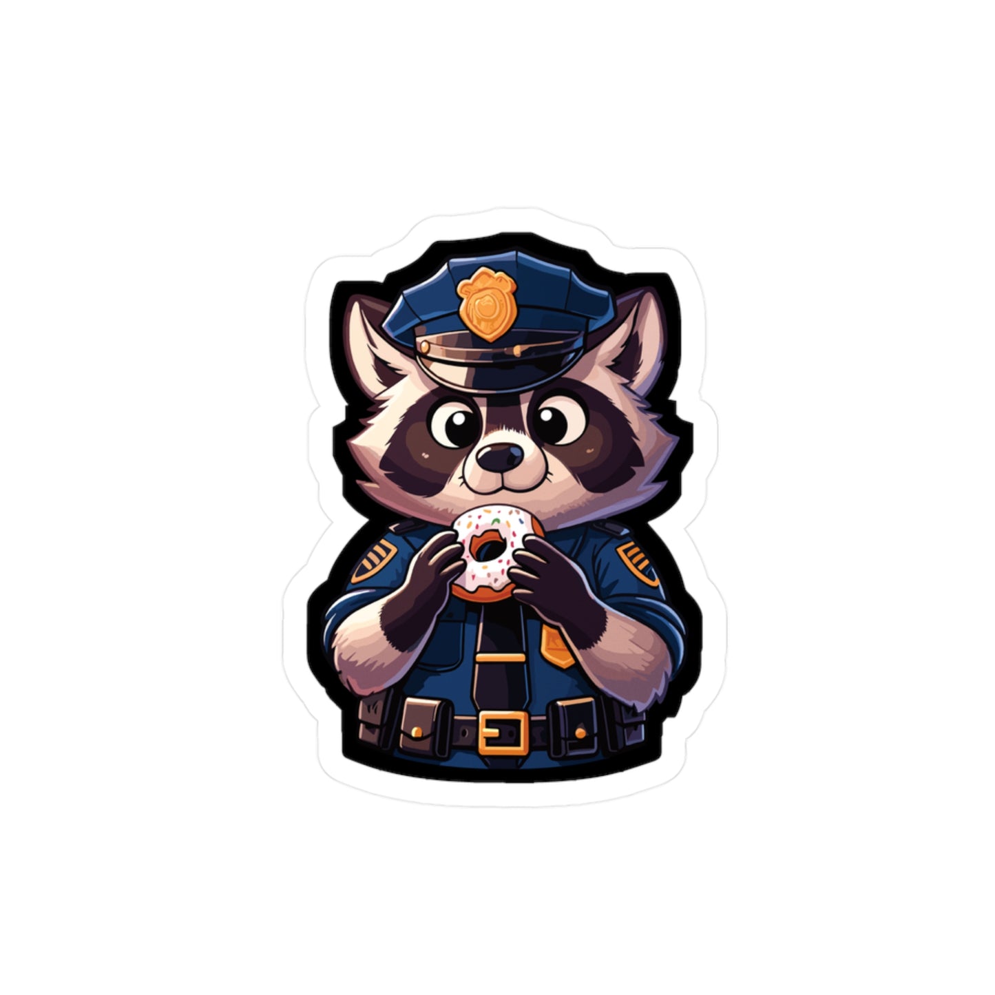 Police Raccoon - Police Sticker for Car Window Wall Laptop Sticker. Water Bottle Sticker, Vinyl Donut Decal, Resist Sticker - Police Gift