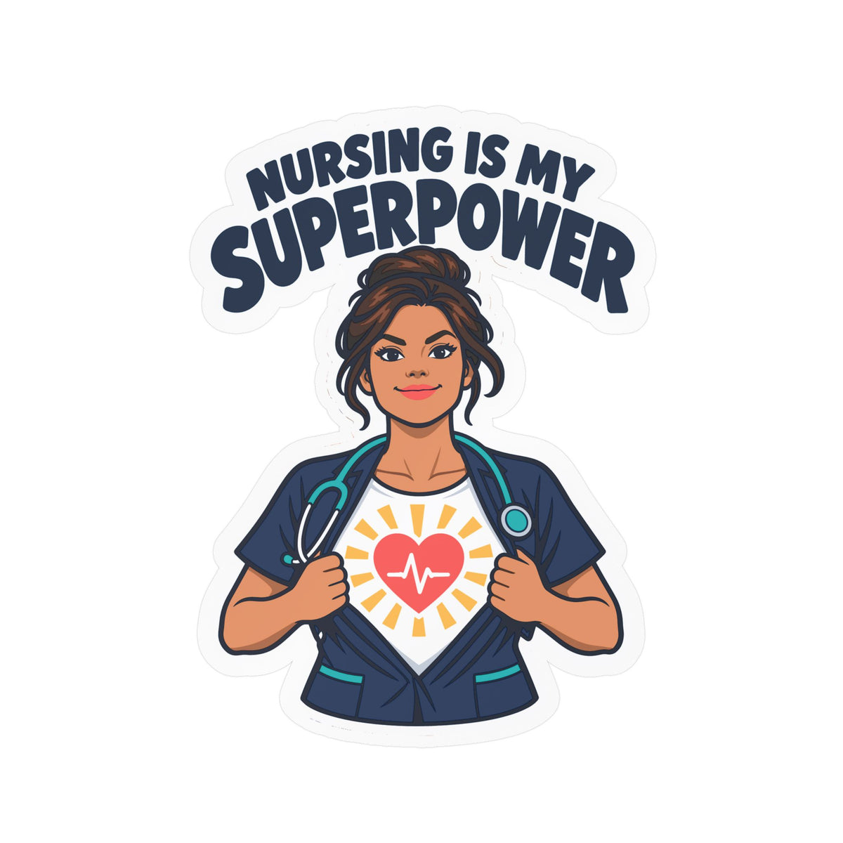 Nurse Sticker – Nursing Is My Superpower Decals for Laptop, Water Bottle, Waterproof Vinyl Gift for Nursing Student