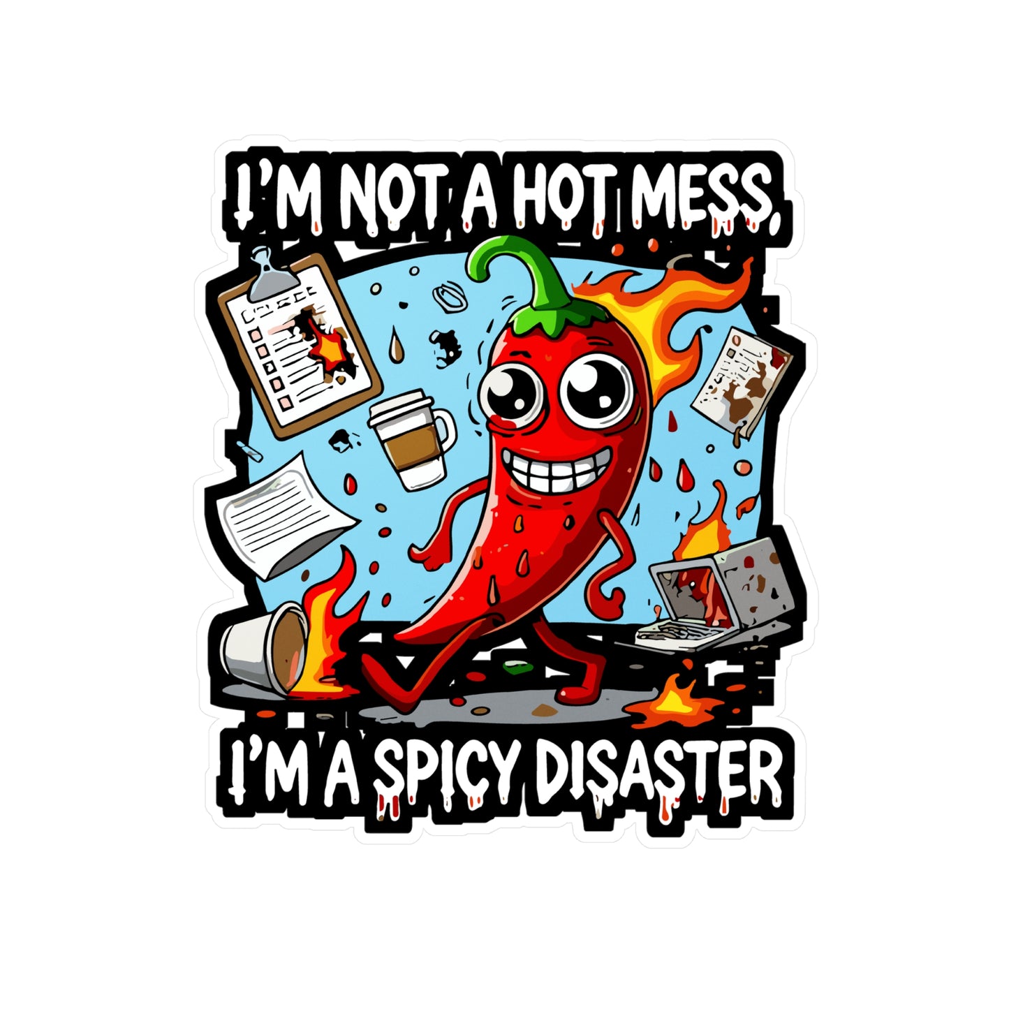 I’m Not a Hot Mess I’m a Spicy Disaster - Spicy disaster Sticker for Laptop Sticker. Water Bottle Sticker, Vinyl Funny hot mess Decal - Spicy disaster Gift