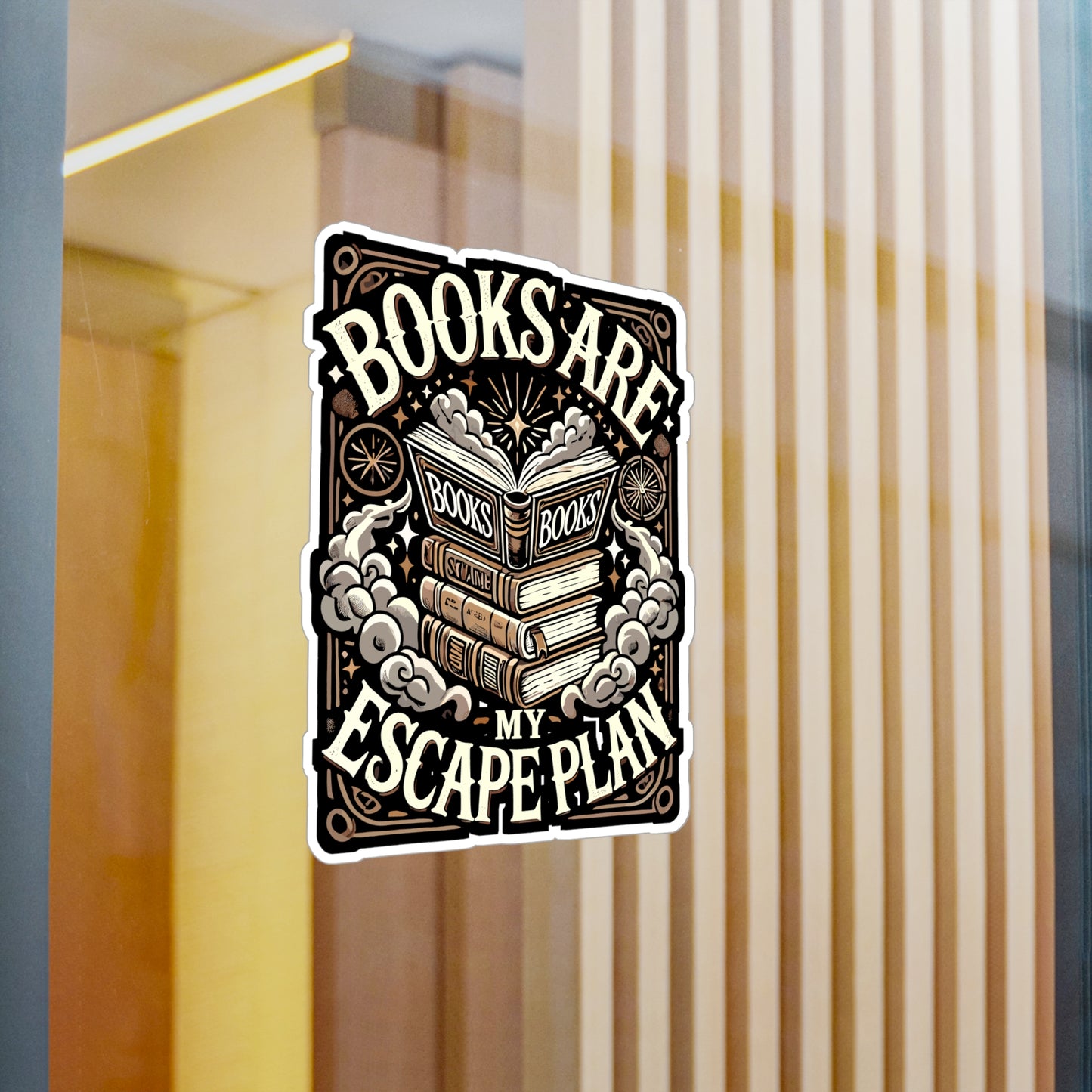 Books Are My Escape Plan - Bookworm Sticker for Laptop Sticker. Water Bottle Sticker, Vinyl Reading Decal - Bookworm Gift