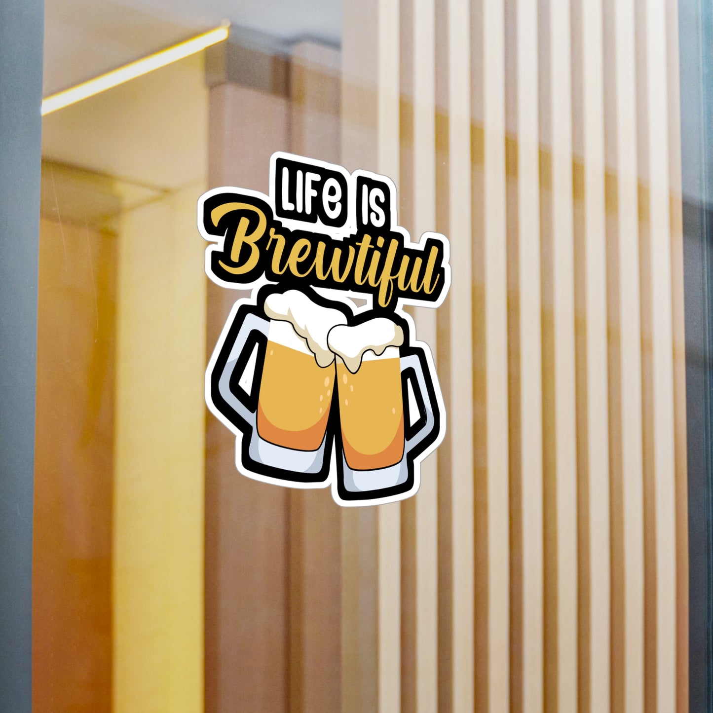 Life is brewtiful - Bartender Sticker for Wall, Laptop, Window, Truck, Car Bartender Gift Vinyl Cocktail Decal Sticker