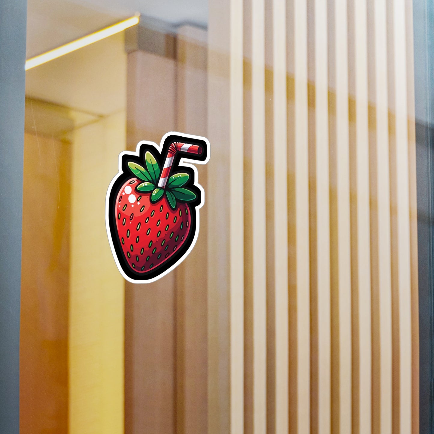 Strawberry Shake - Strawberry Sticker for Laptop Sticker. Water Bottle Sticker, Vinyl Fruits Decal - Strawberry Gift