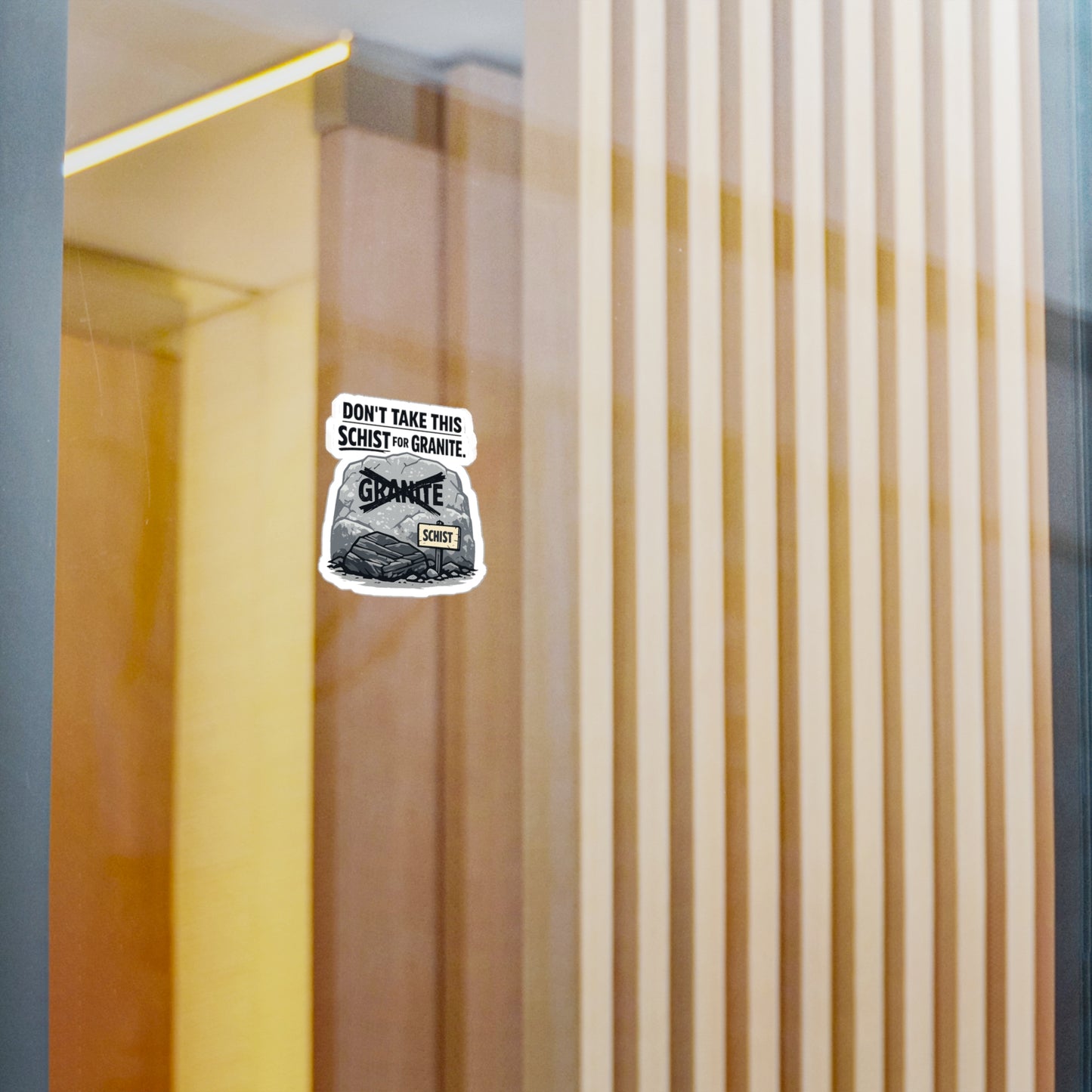 Geologie Sticker "Don't take this schist for granite" Funny Geology Decals for Laptop, Water Bottle Waterproof Vinyl Rocks Minerals Tectonics