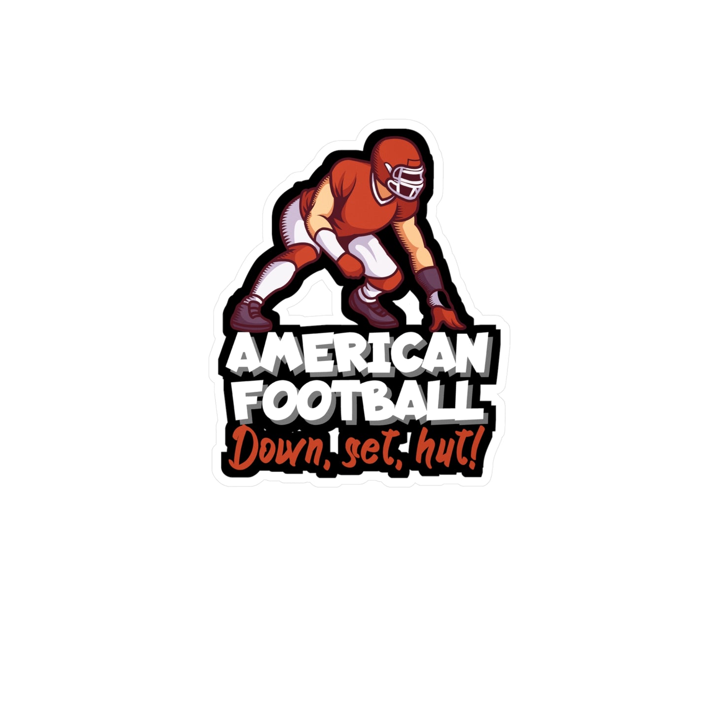 American football down, set, hut - Rugby Sticker for Wall, Laptop, Window, Truck, Car Rugby Gift Vinyl Football Decal Sticker