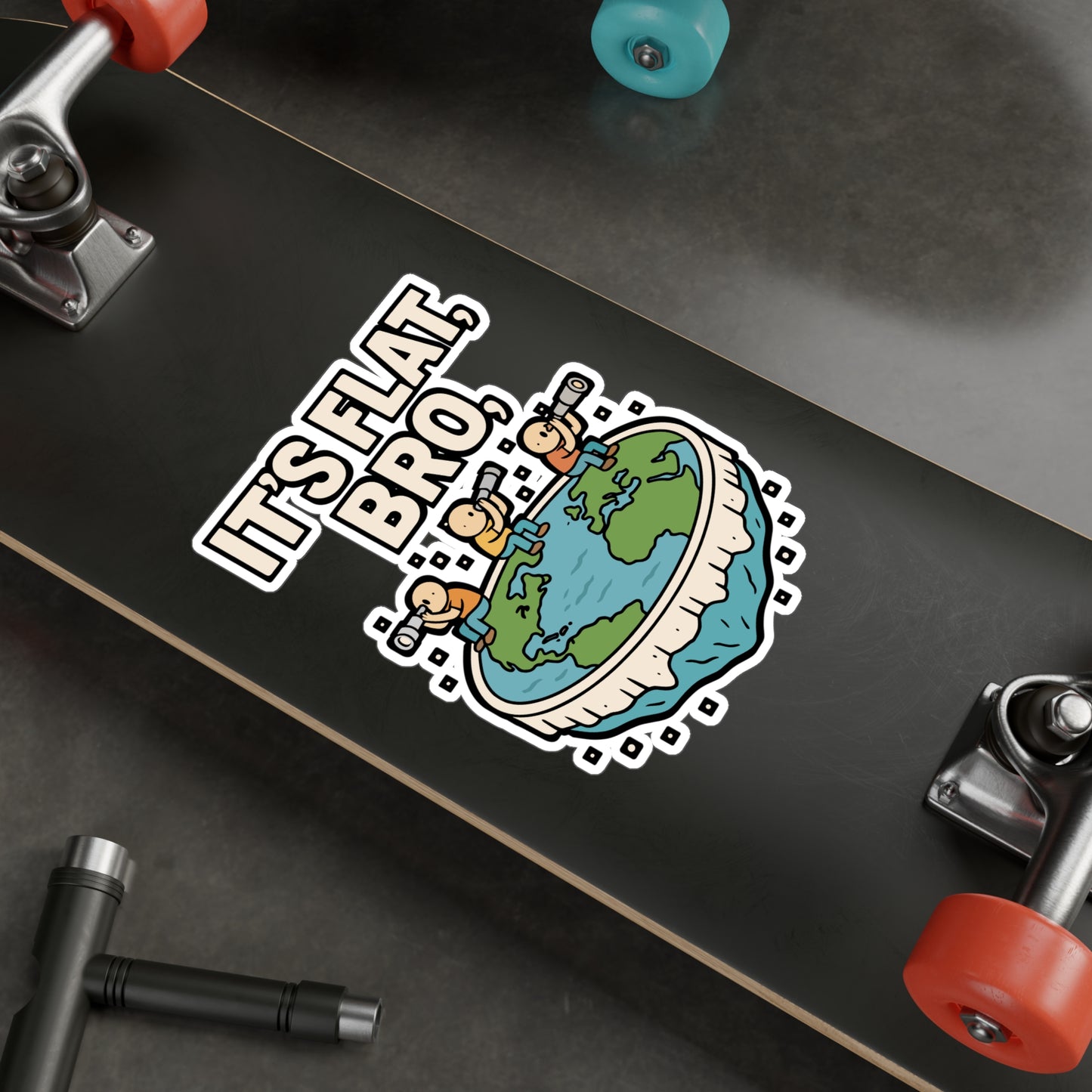 It’s Flat Bro – Flat Earth Sticker for Car, Laptop, Water Bottle & Conspiracy Theory Fans