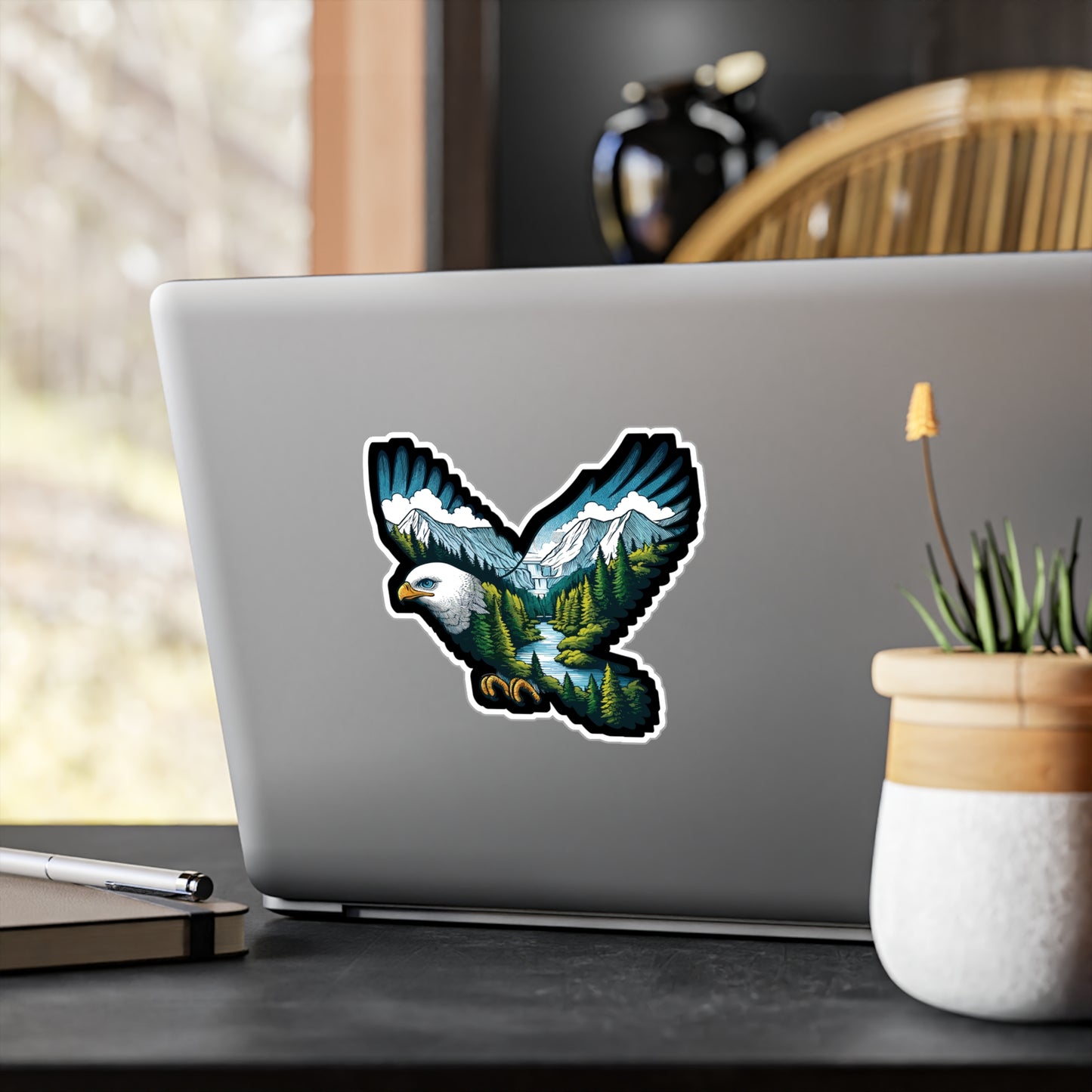 Eagle Nature Adventure Camping - Camping Sticker for Laptop Sticker. Water Bottle Sticker, Vinyl Adventure Decal - Camping Gift