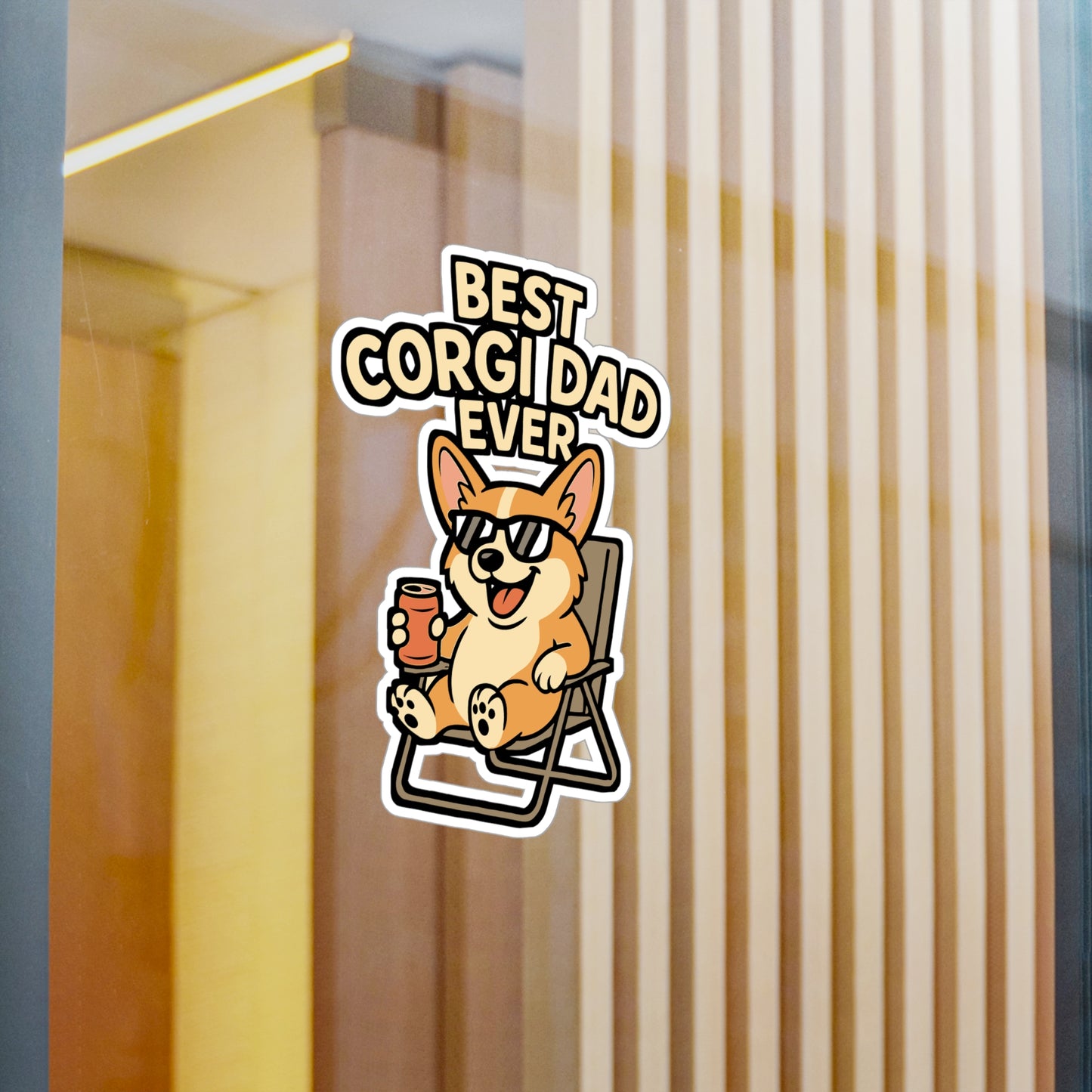 Corgi Sticker - Best Corgi Dad Ever Unicorn Welsh Pembroke Decals, Cute Vinyl Waterproof for Laptop, Water Bottle