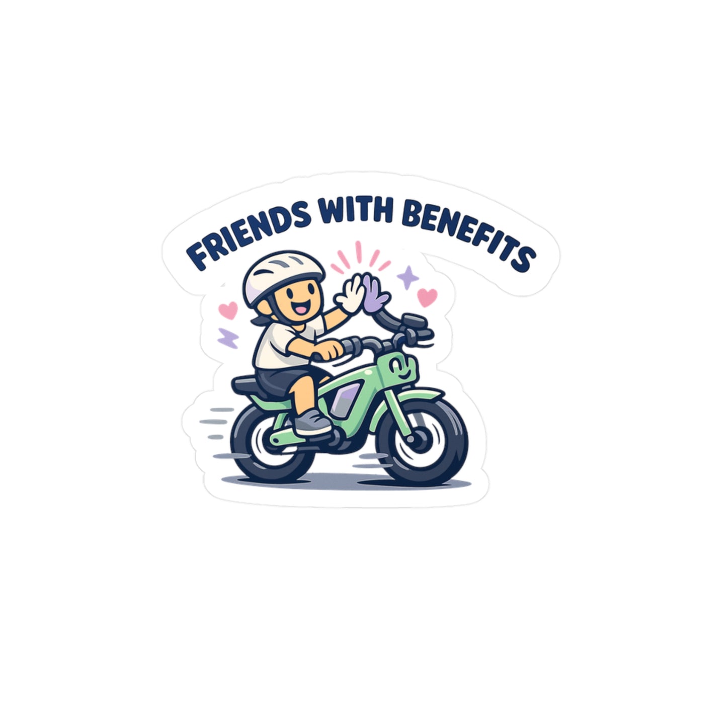 E-Bike Sticker "Friends With Benefits" Funny Electric Bike Decals, Waterproof Vinyl for Laptop or Water Bottle, eCycling Gift