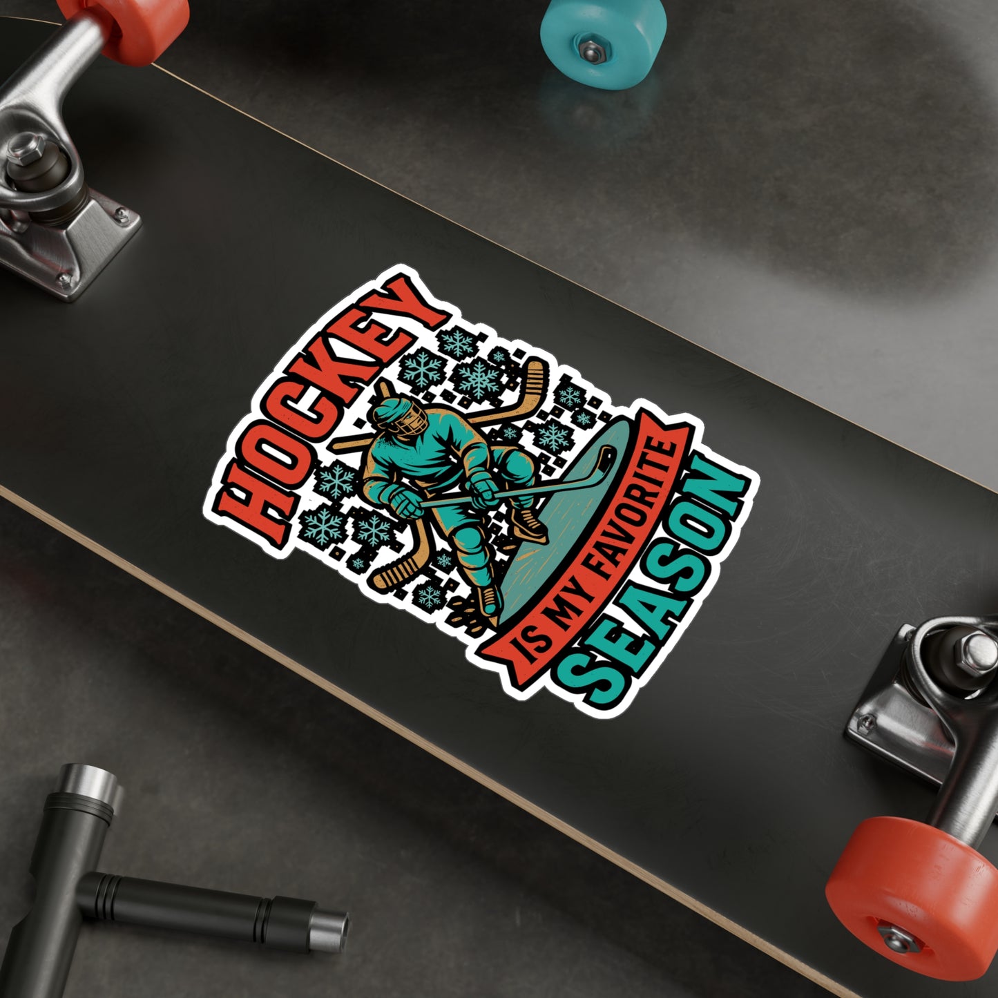 Hockey Is My Favorite Season – Ice Hockey Sticker for Laptop, Water Bottle, Vinyl Goalie Decal, Sports Fan Gift