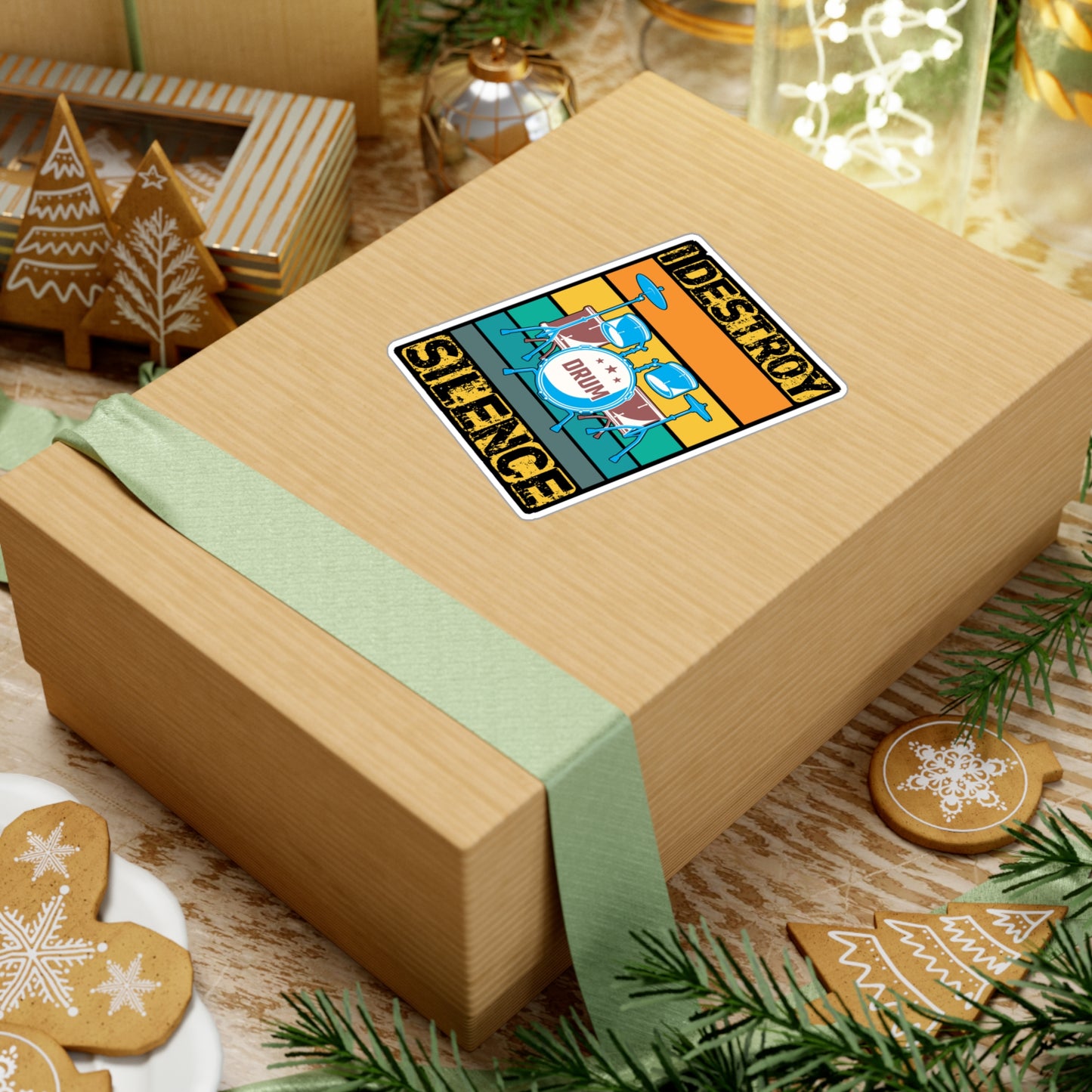 I Destroy Silence - Drums Sticker for Car Window Laptop Sticker, Water Bottle Sticker, Vinyl Drummer Decal, Drum kit Sticker - Drums Gift