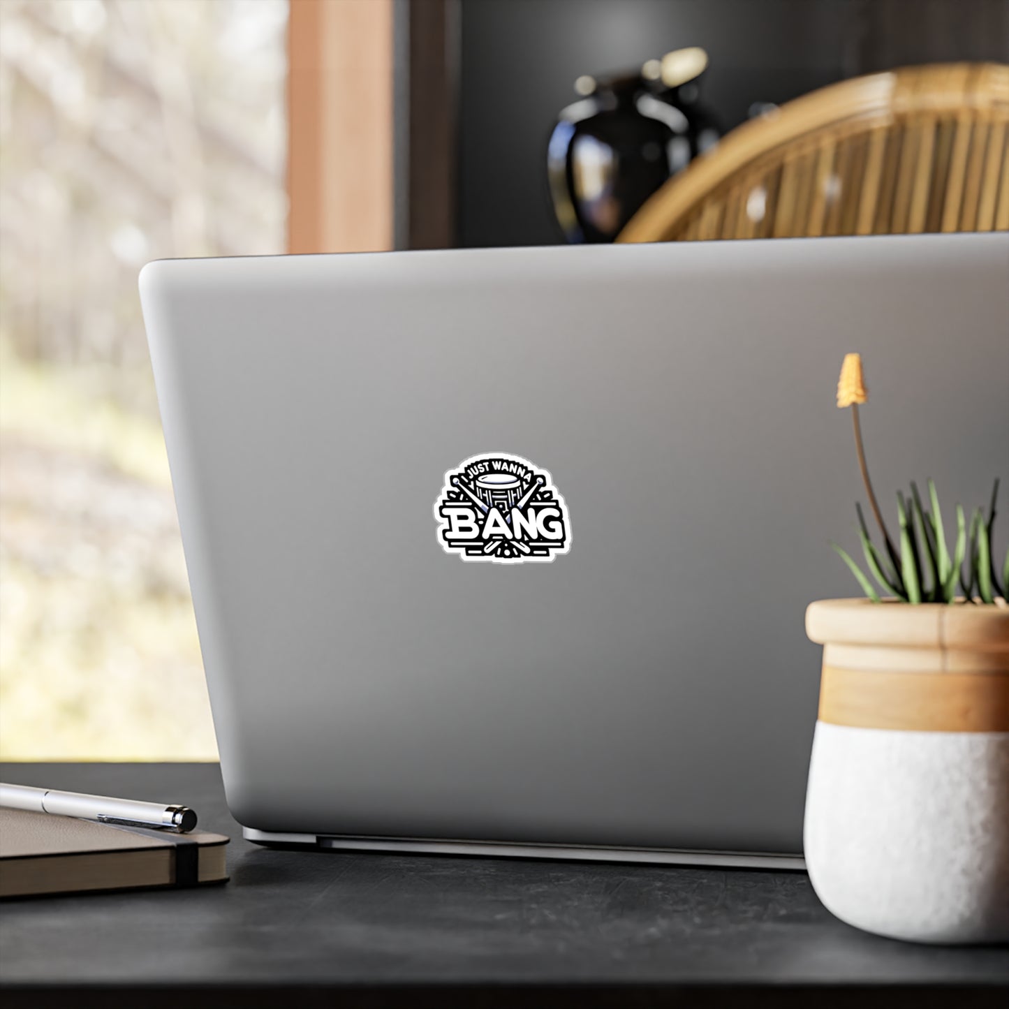 I just wanna bang - Audio-engineer Sticker for Laptop Sticker. Water Bottle Sticker, Vinyl Monitor Decal - Audio-engineer Gift