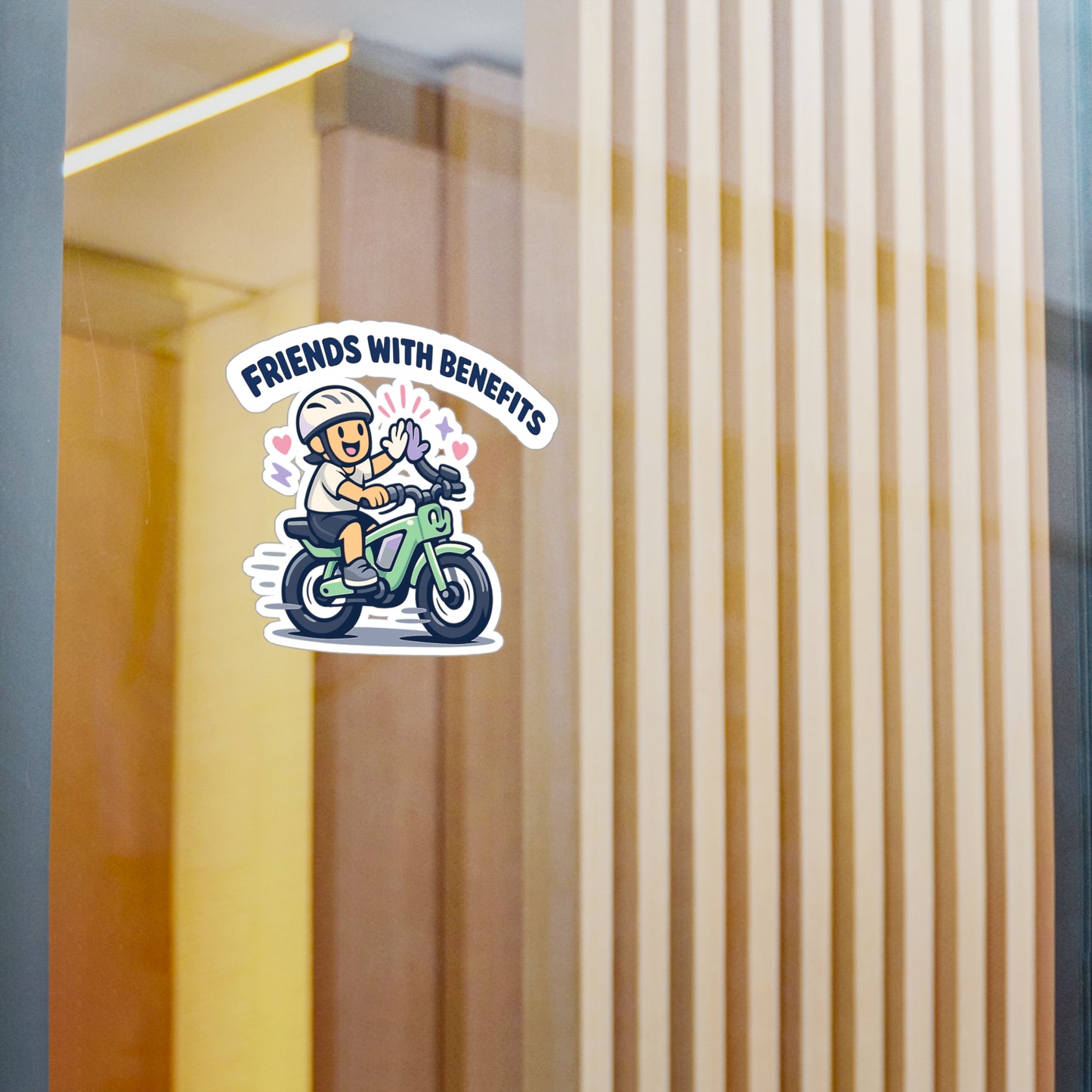 E-Bike Sticker "Friends With Benefits" Funny Electric Bike Decals, Waterproof Vinyl for Laptop or Water Bottle, eCycling Gift