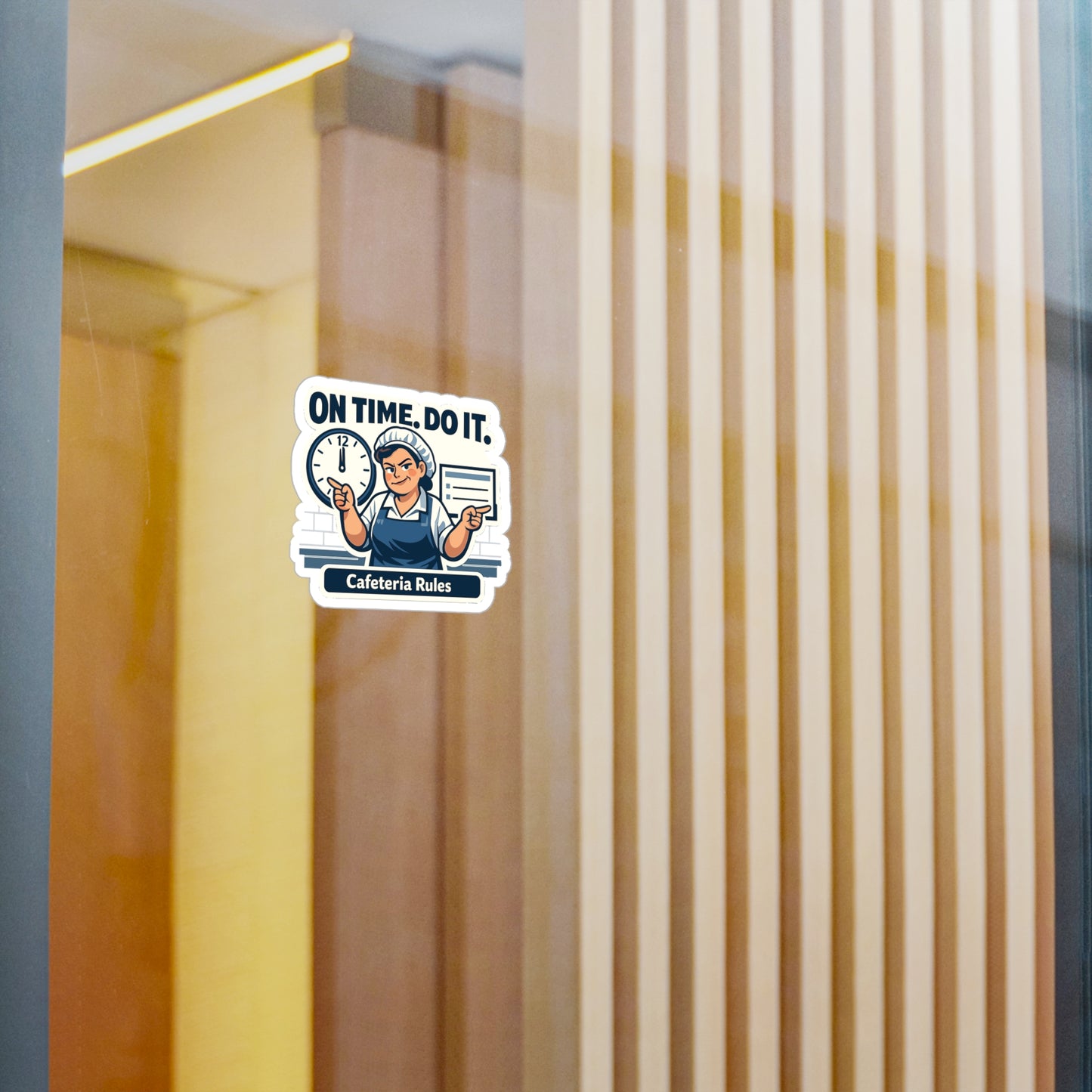 Lunch Lady Sticker On Time. Do It. Funny School Canteen Staff Waterproof Vinyl sticker Decals for Laptop, Water Bottle