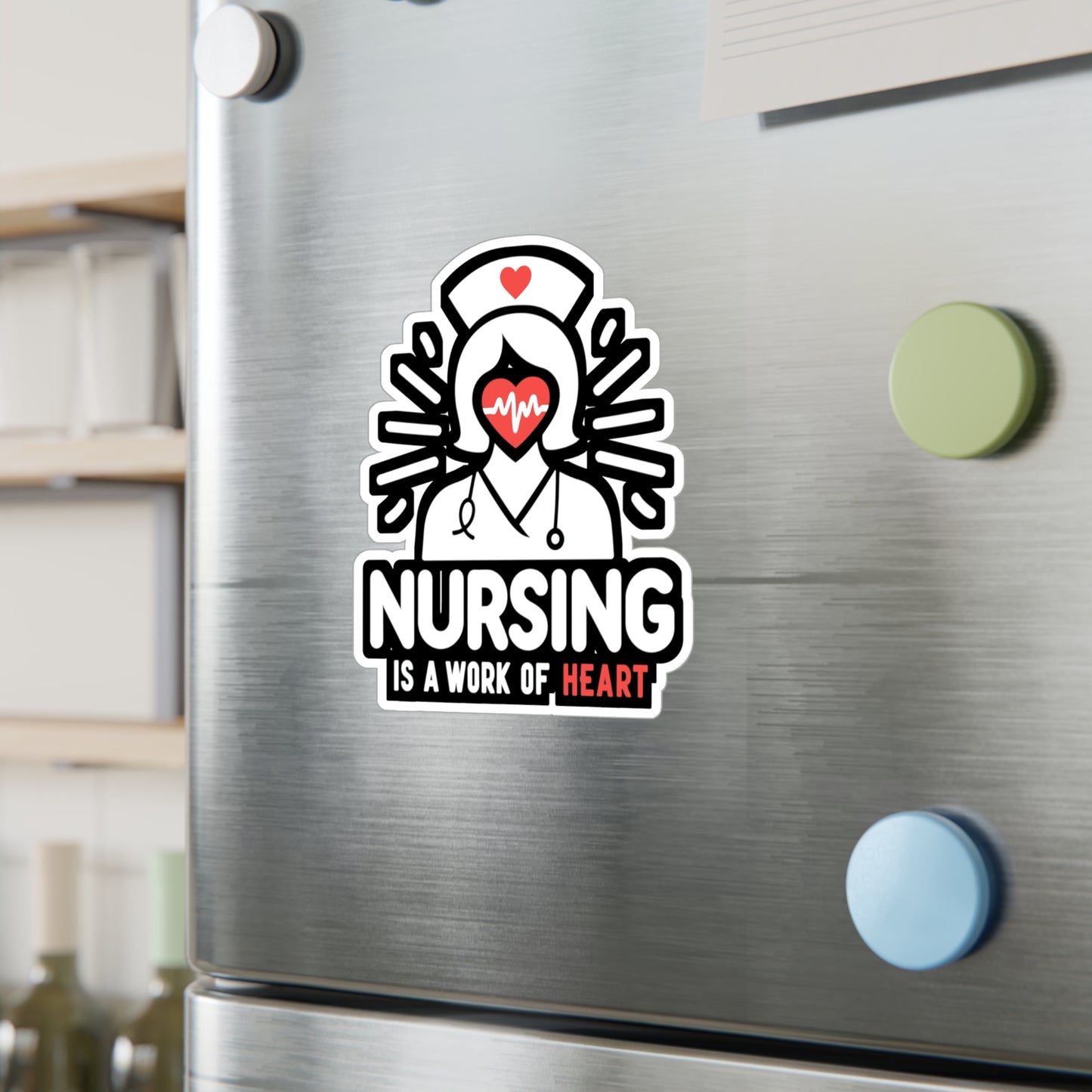Nursing is a work of heart  - Nurse Sticker for Window Laptop Sticker. Water Bottle Sticker, Vinyl Nursing-student Decal - Nurse Gift