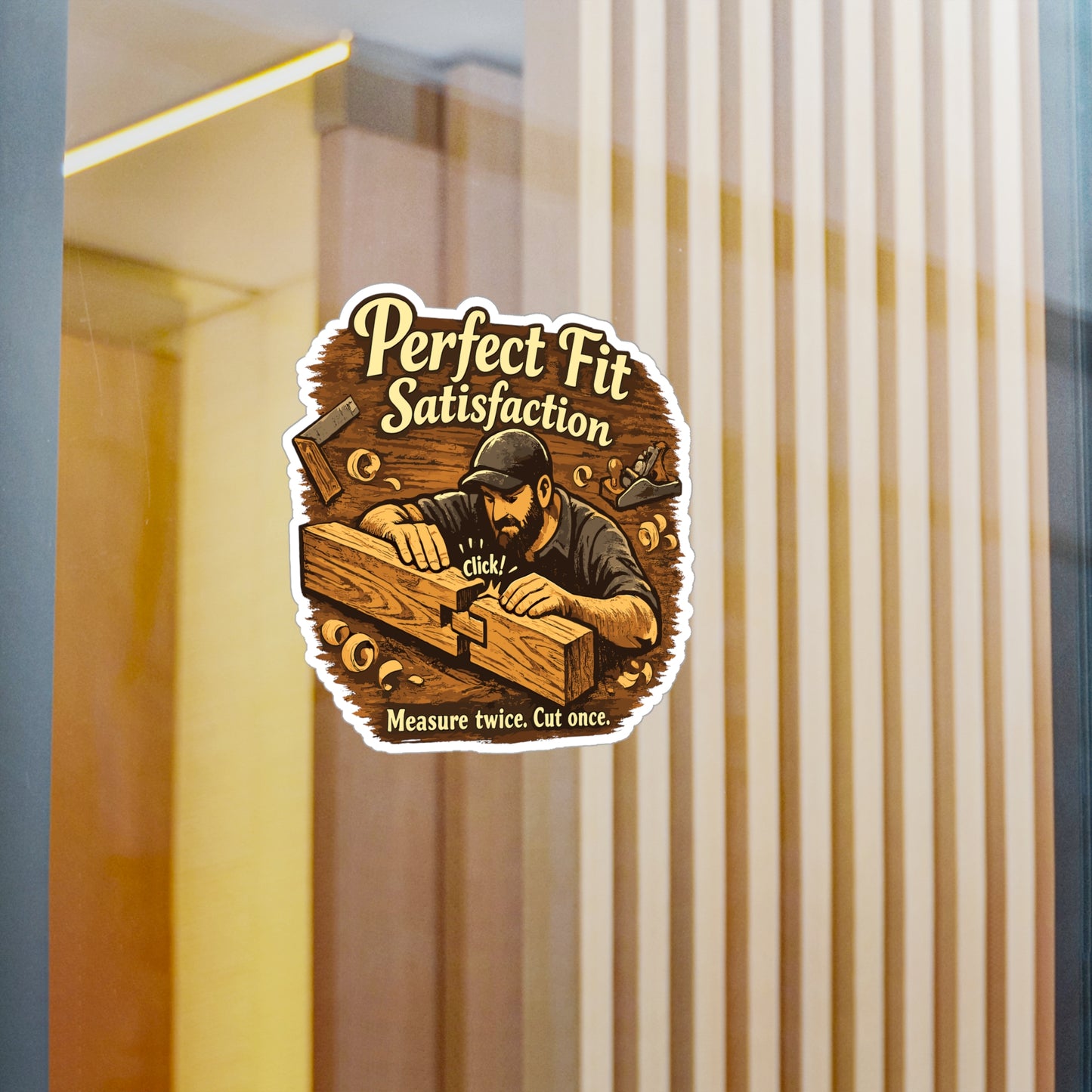 Carpenter Sticker Perfect Fit Satisfaction – Waterproof Vinyl decals for Laptop, Water Bottle, Woodworker Design