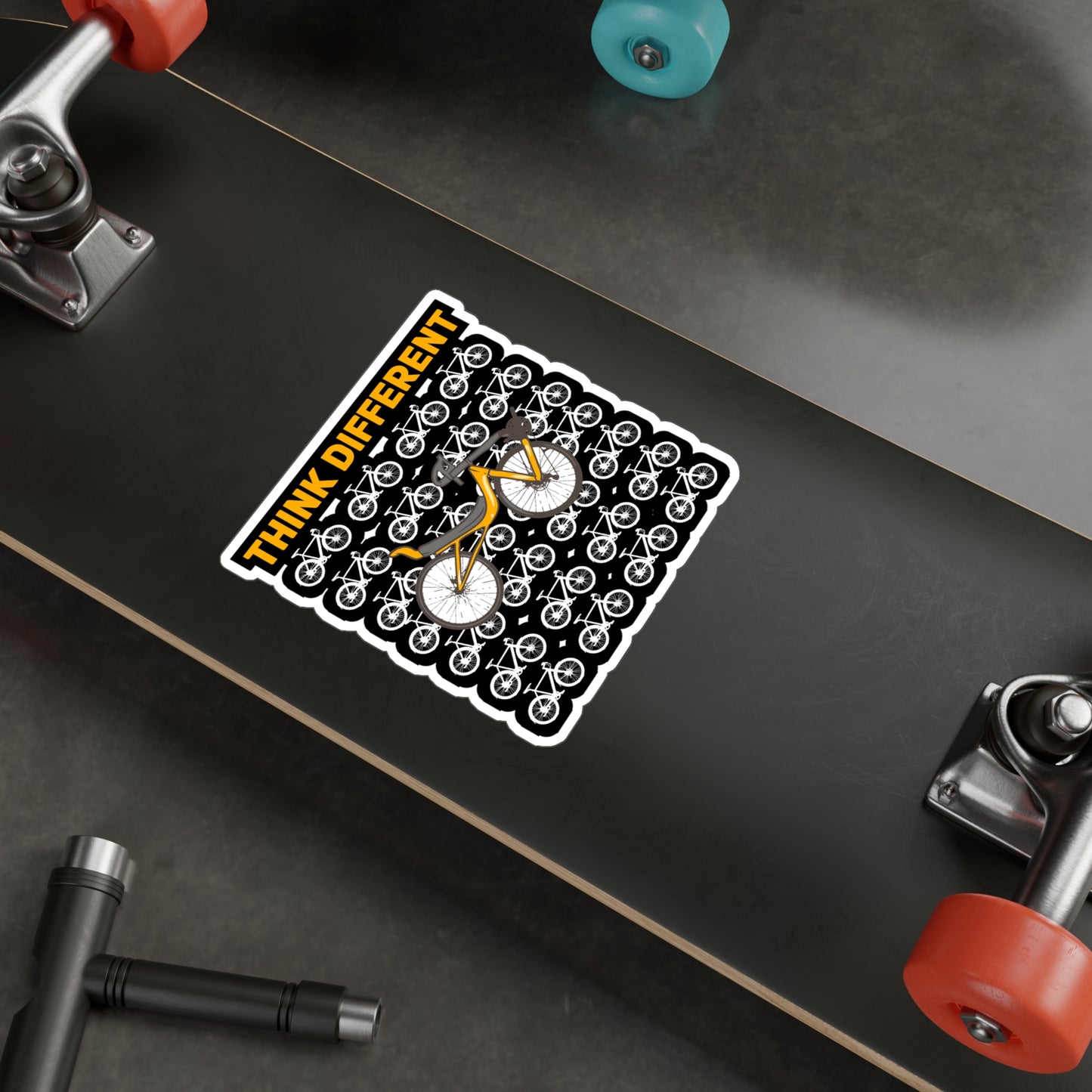 Recumbent Bike Think Different - Recumbent Sticker for Laptop Sticker. Water Bottle Sticker, Vinyl Fitness Decal - Recumbent Gift