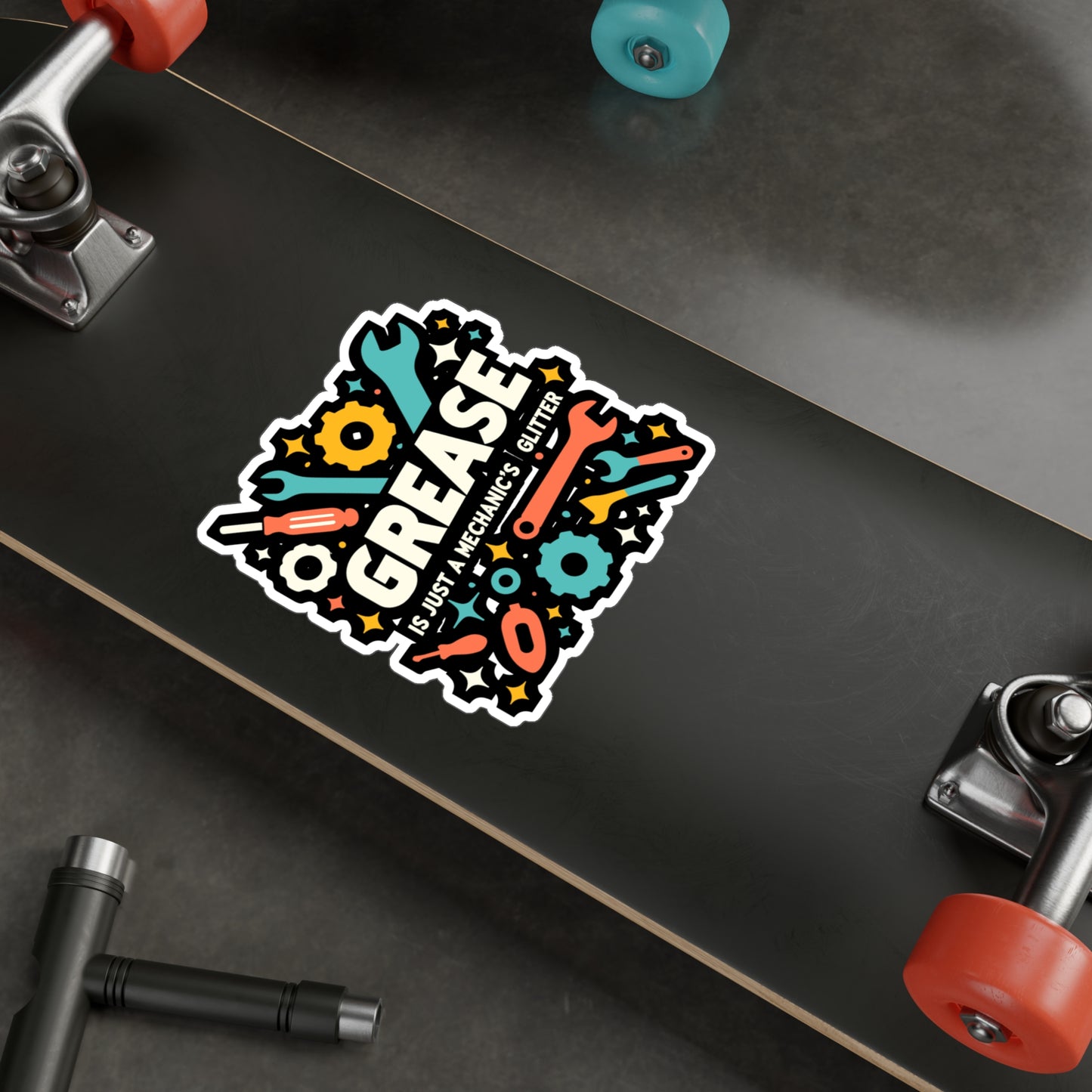 Grease is just a mechanic's glitter - Auto-mechanic Sticker for Laptop Sticker. Water Bottle Sticker, Vinyl Mechanic Decal - Auto-mechanic Gift