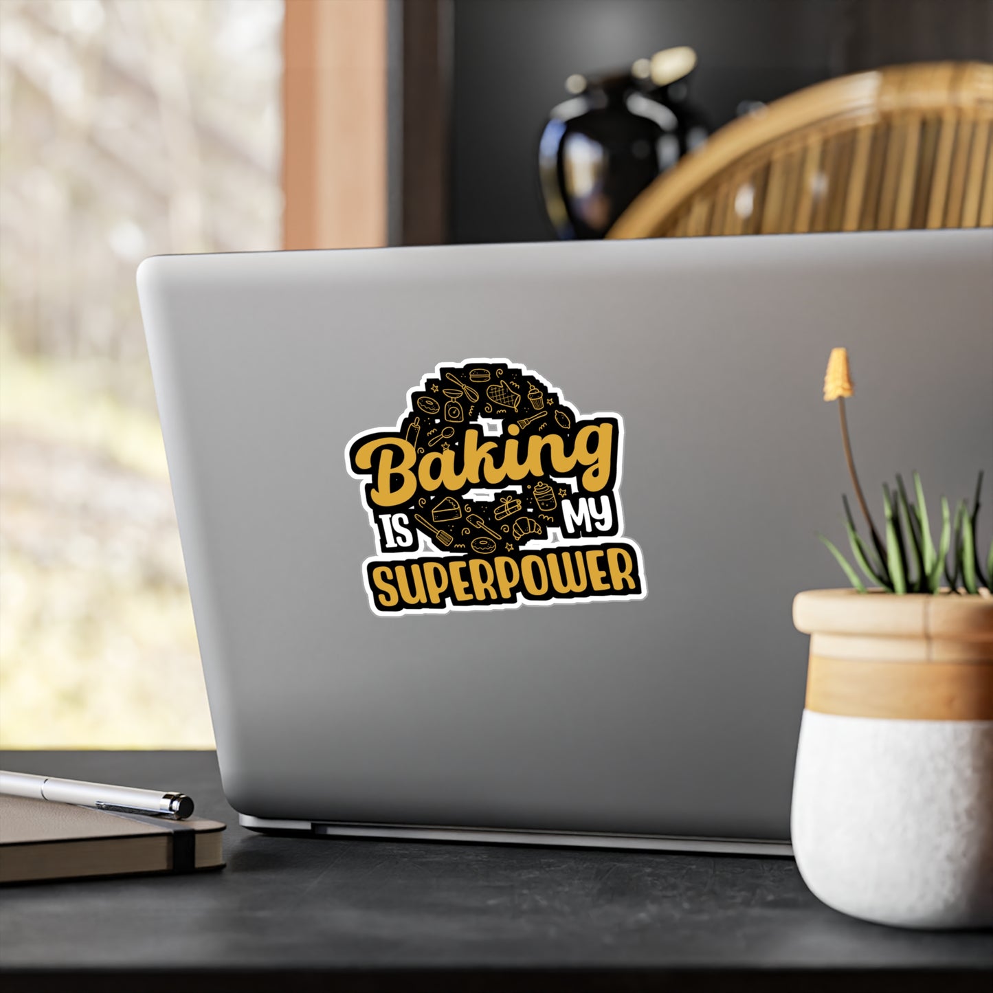 Baking Is My Superpower - Baking Sticker for Laptop Sticker. Water Bottle Sticker, Vinyl Cake-decorator Decal - Baking Gift